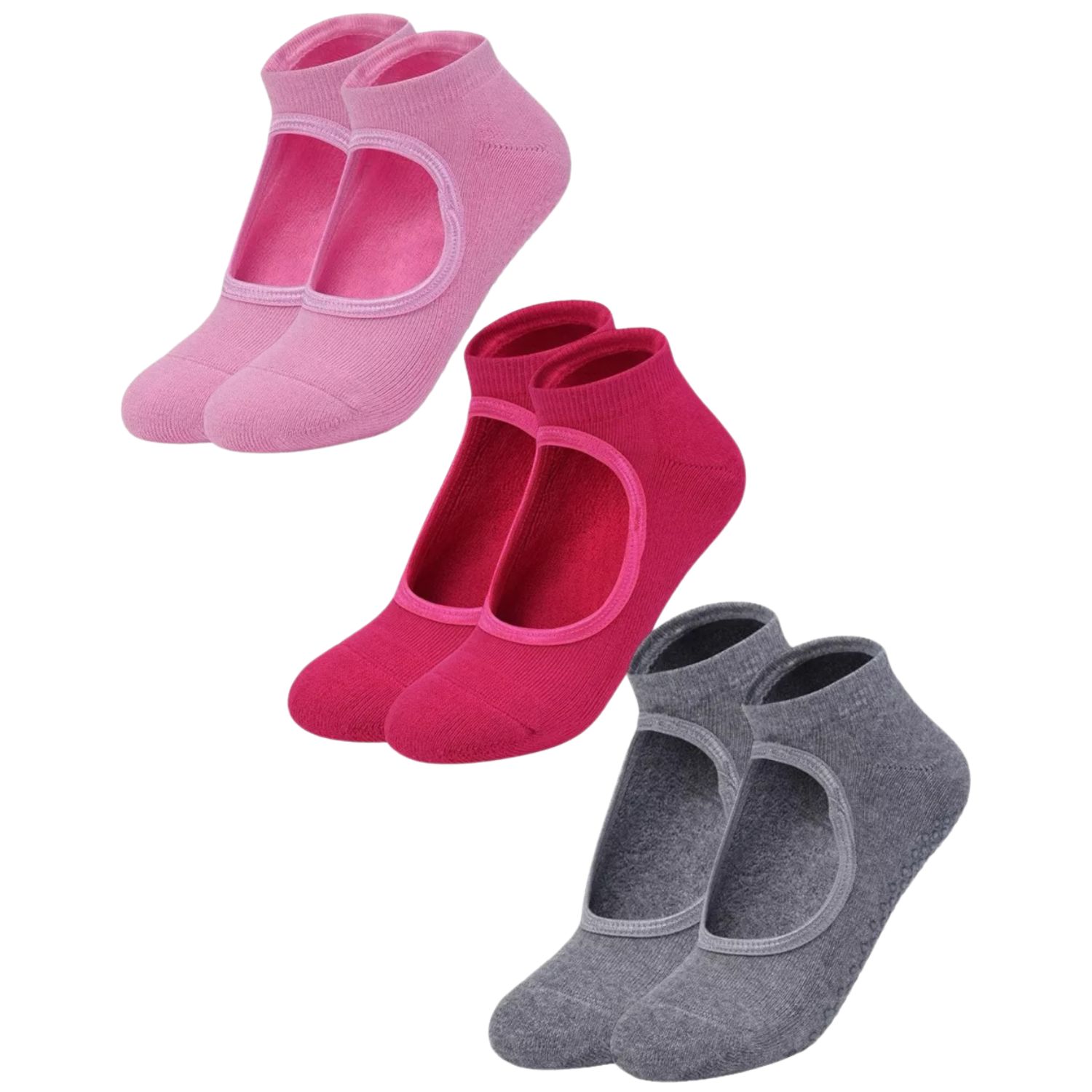 High Heel Jungle By Kathryn Eisman Women's Peek Grip Sock 3 Pack - Multi In Pink