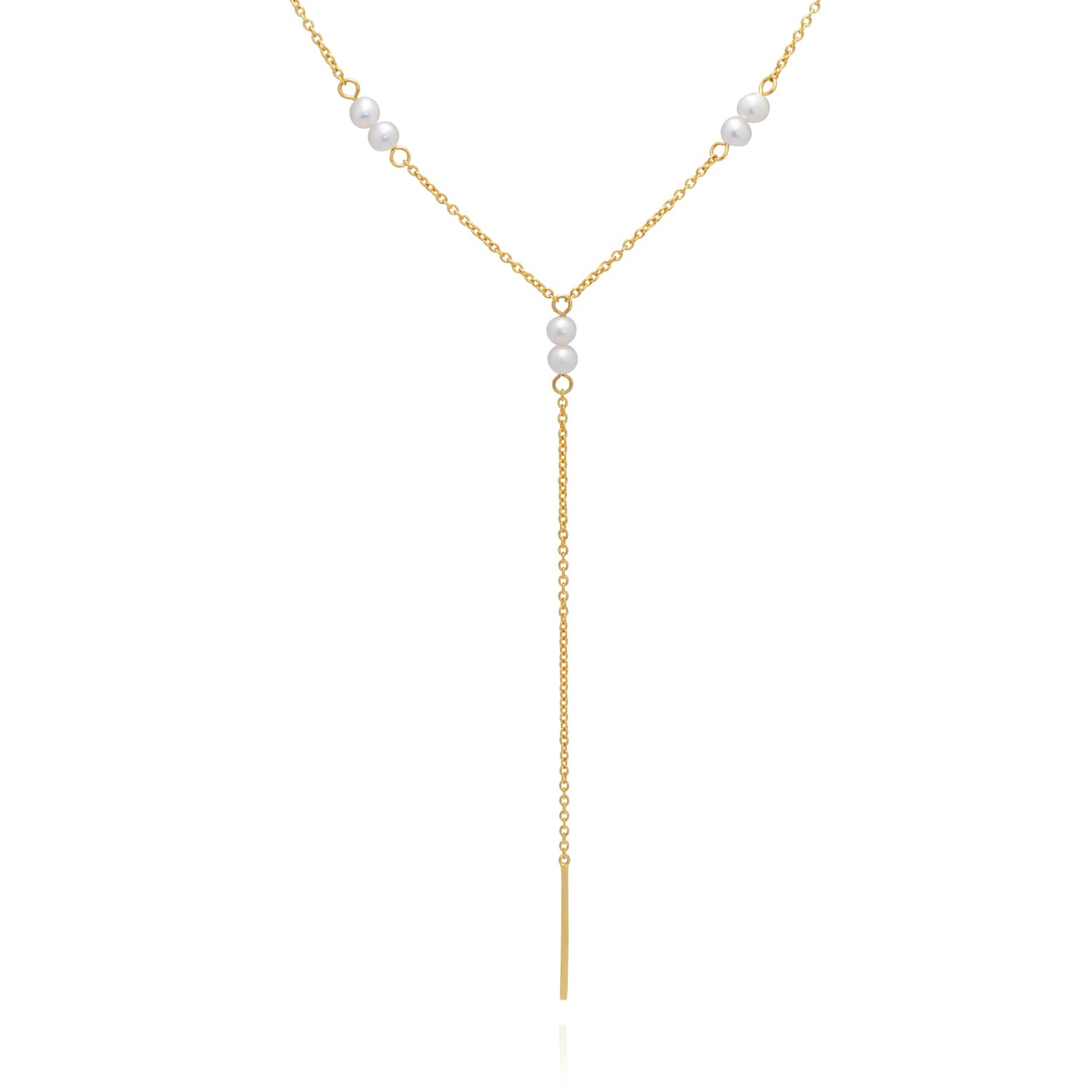 Alura Copenhagen Jewellery Women's Ocean Y - Neclace With Freshwater Pearls - Gold In Gold