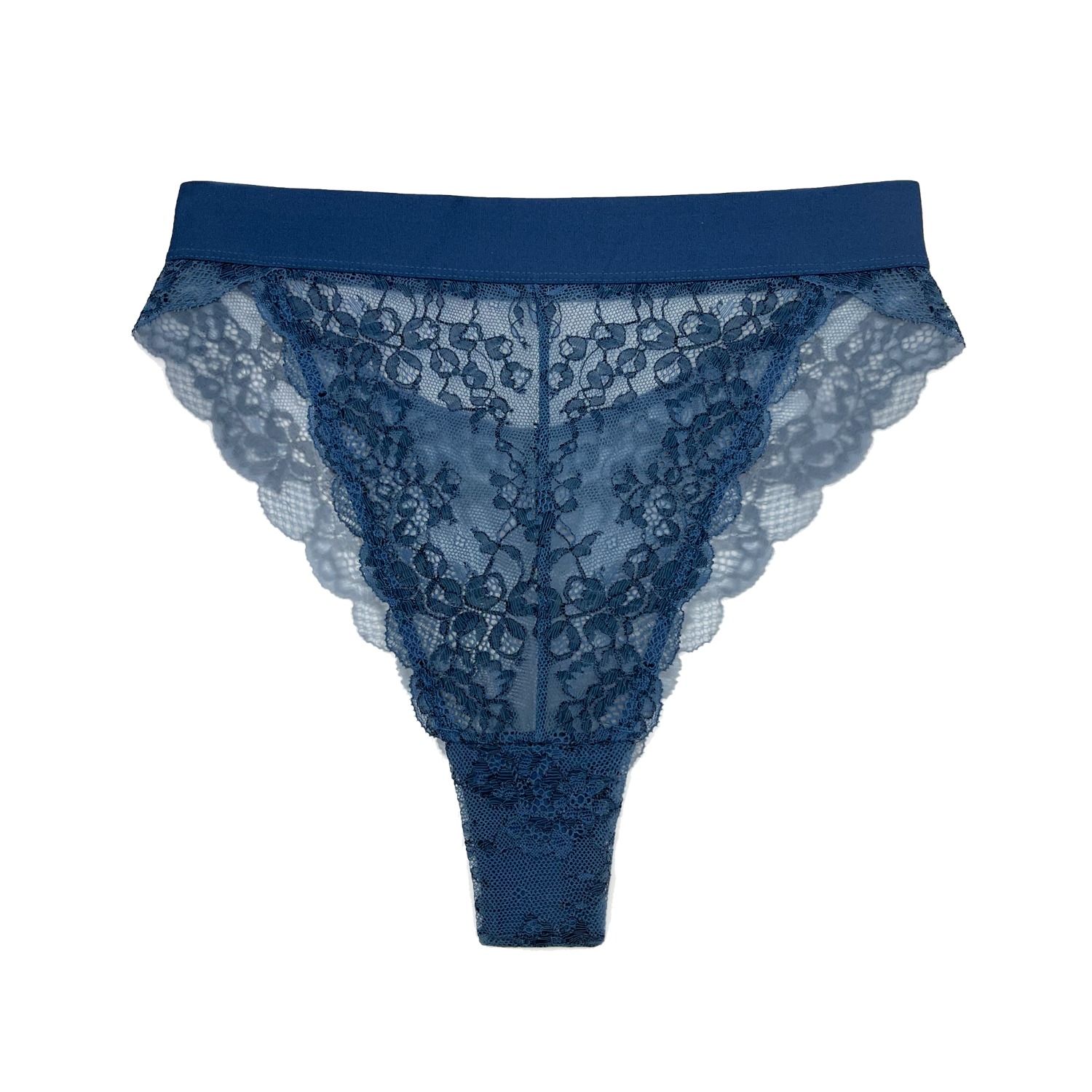 Wild Lace Hi Leg Dark Denim Blue, Monique Morin Lingerie