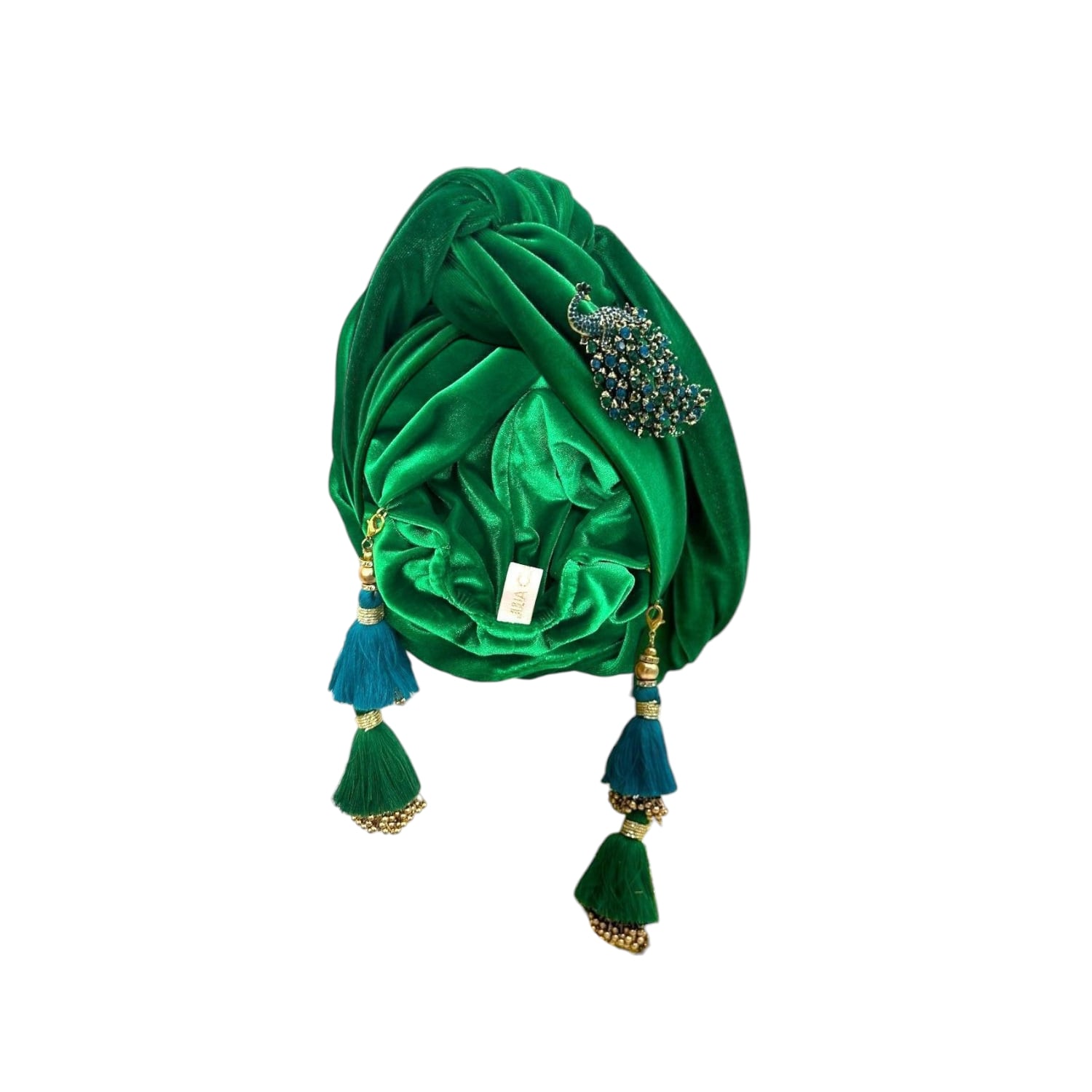 Julia Clancey Women's Kelly Green Peacock Didi Velour Dorado Turban In Green