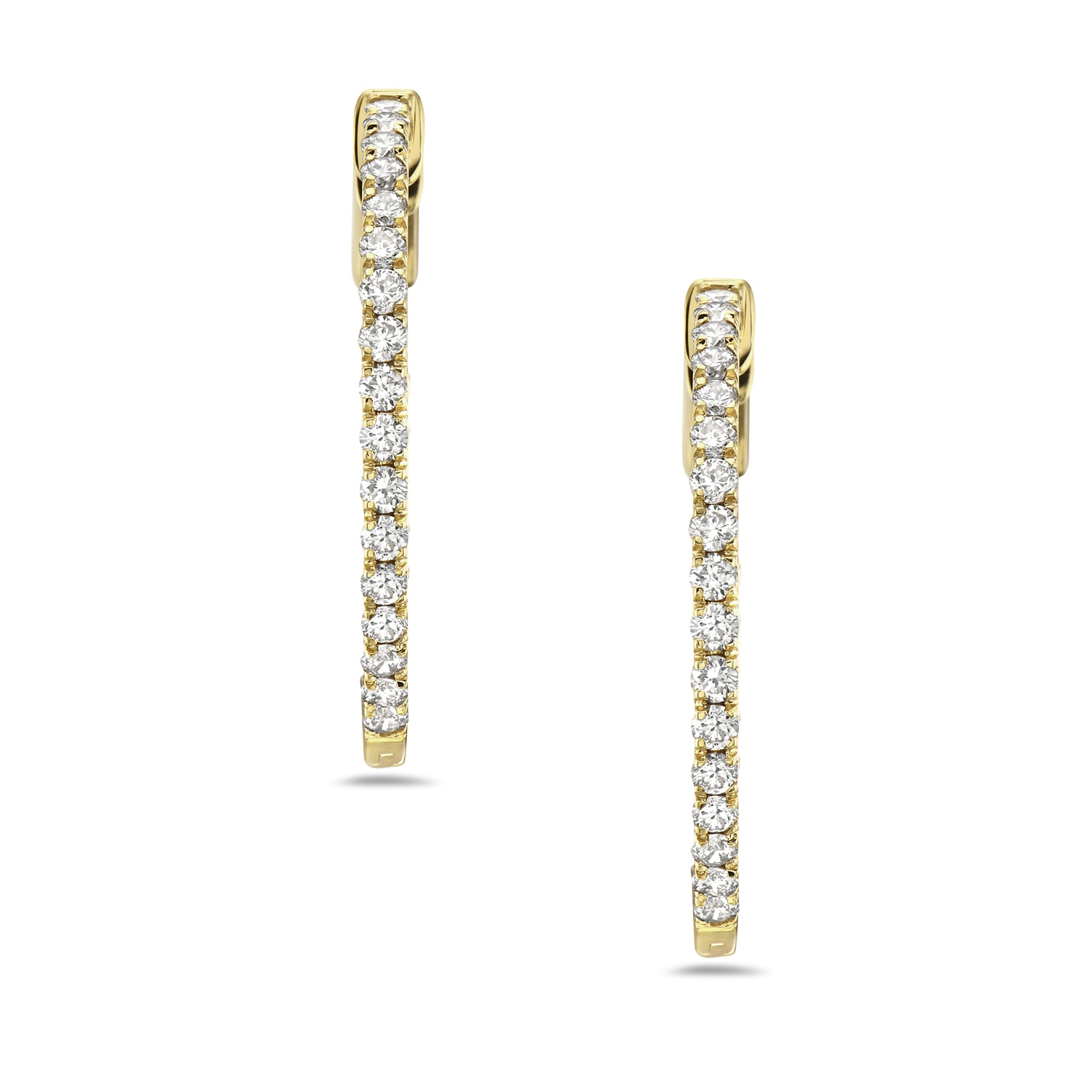 Women’s Gold / White Natural Diamond Pave In 14K Gold Gorgeous Handmade Hoop Earrings Artisan