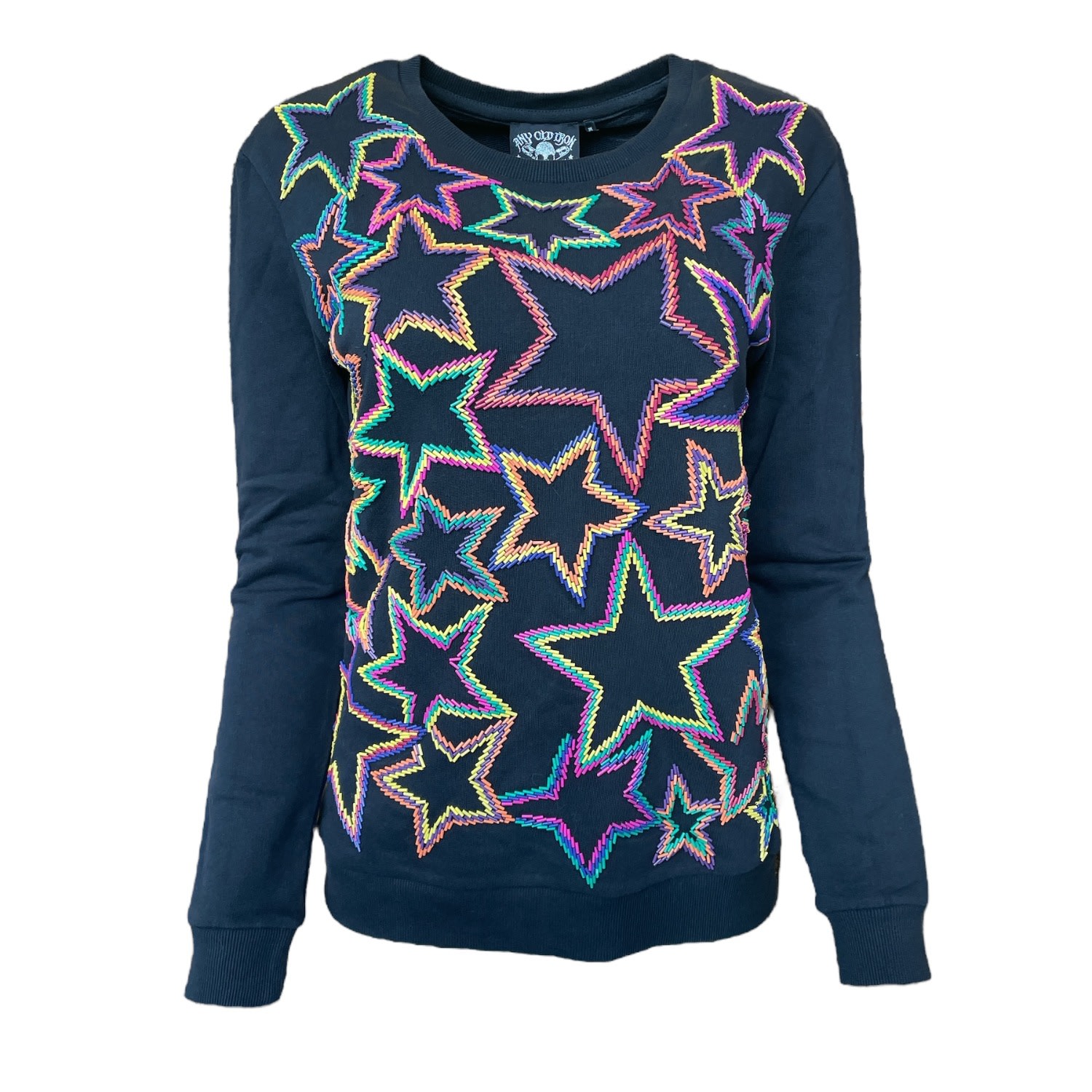 Any Old Iron Black  Men's Bright Color Star Sweatshirt In Blue