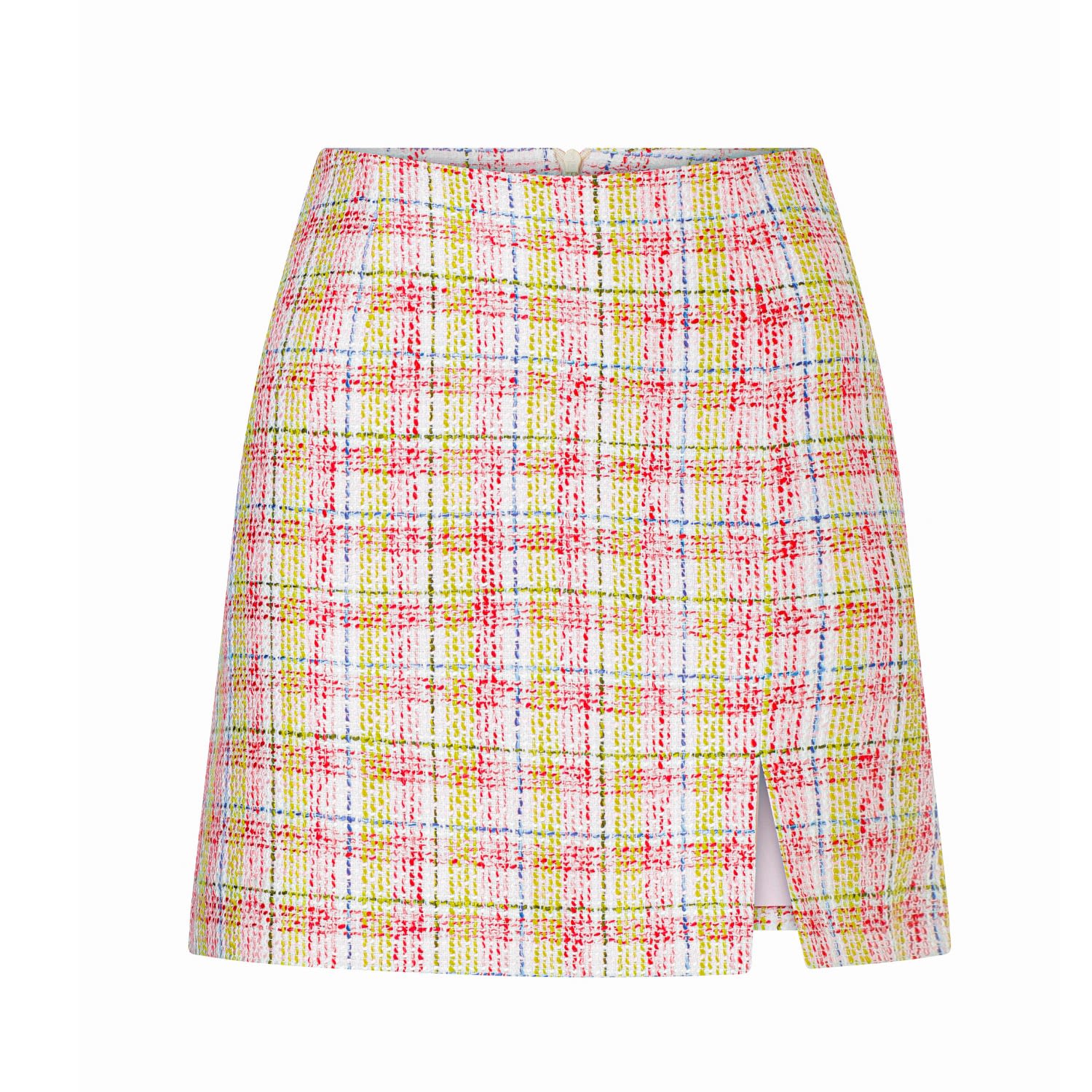 Nazli Ceren Irma Cotton Tweed A-line Skirt In White