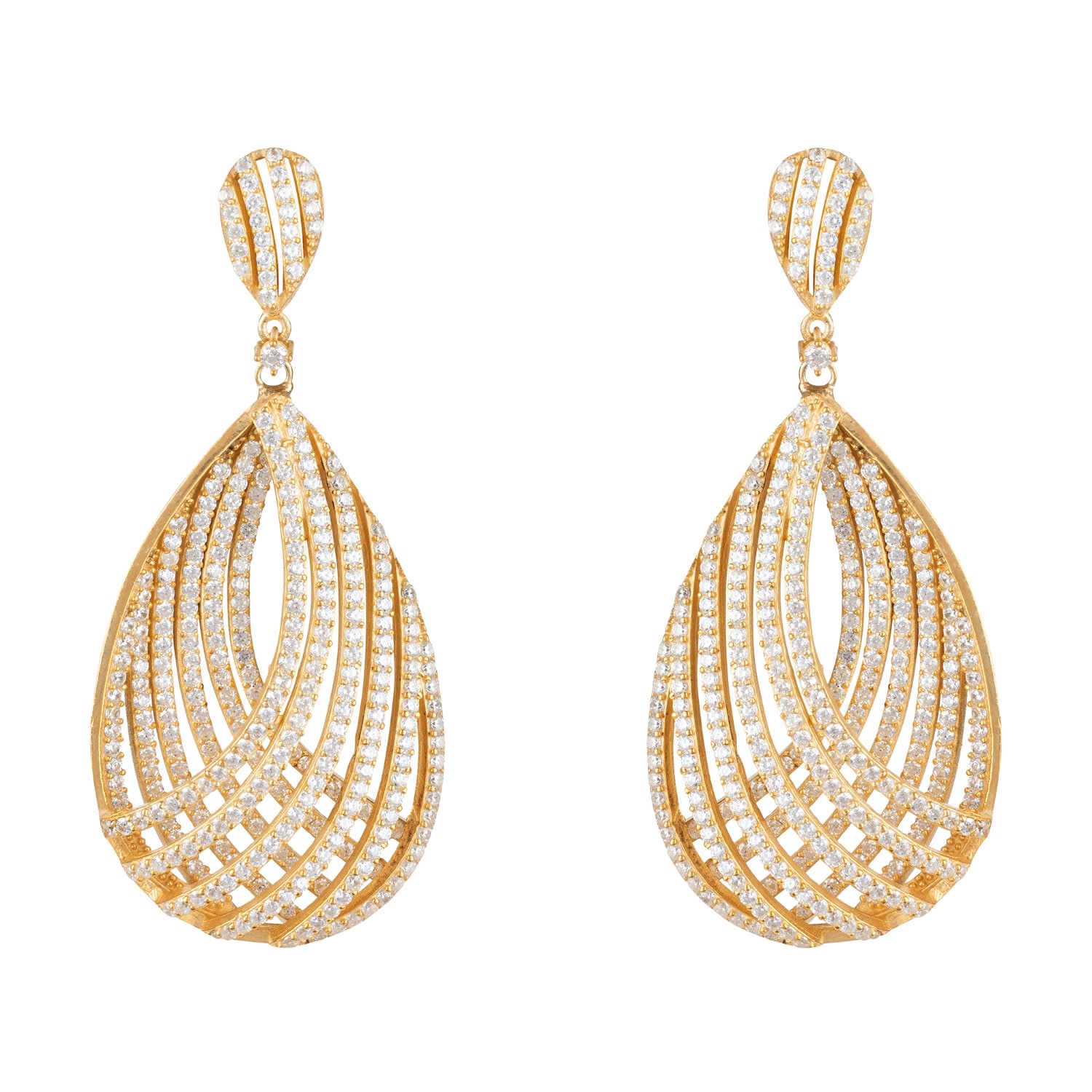 Latelita Women's Vortex Teardrop Earring Gold