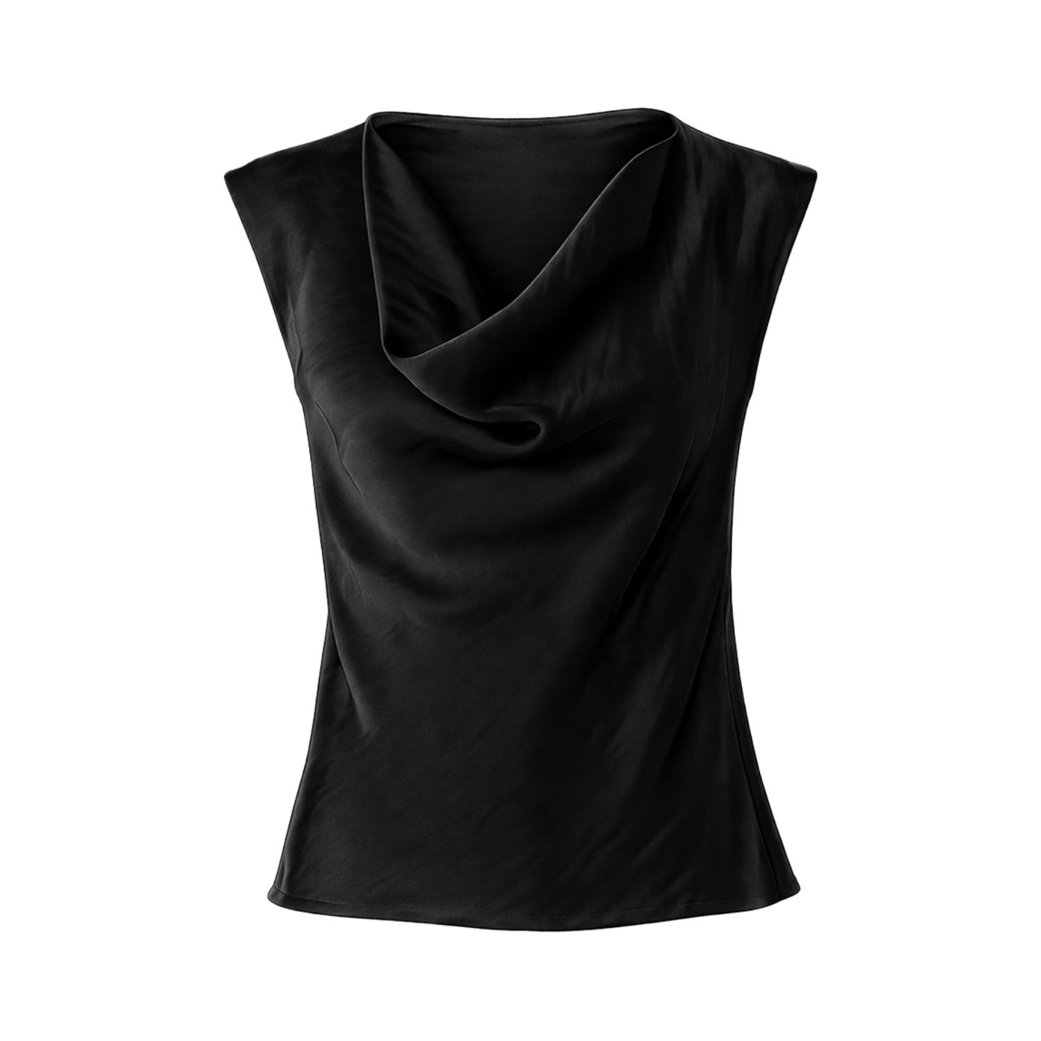 Women's Luxe Cowl Bias Top In Black | Medium | Sacha Drake