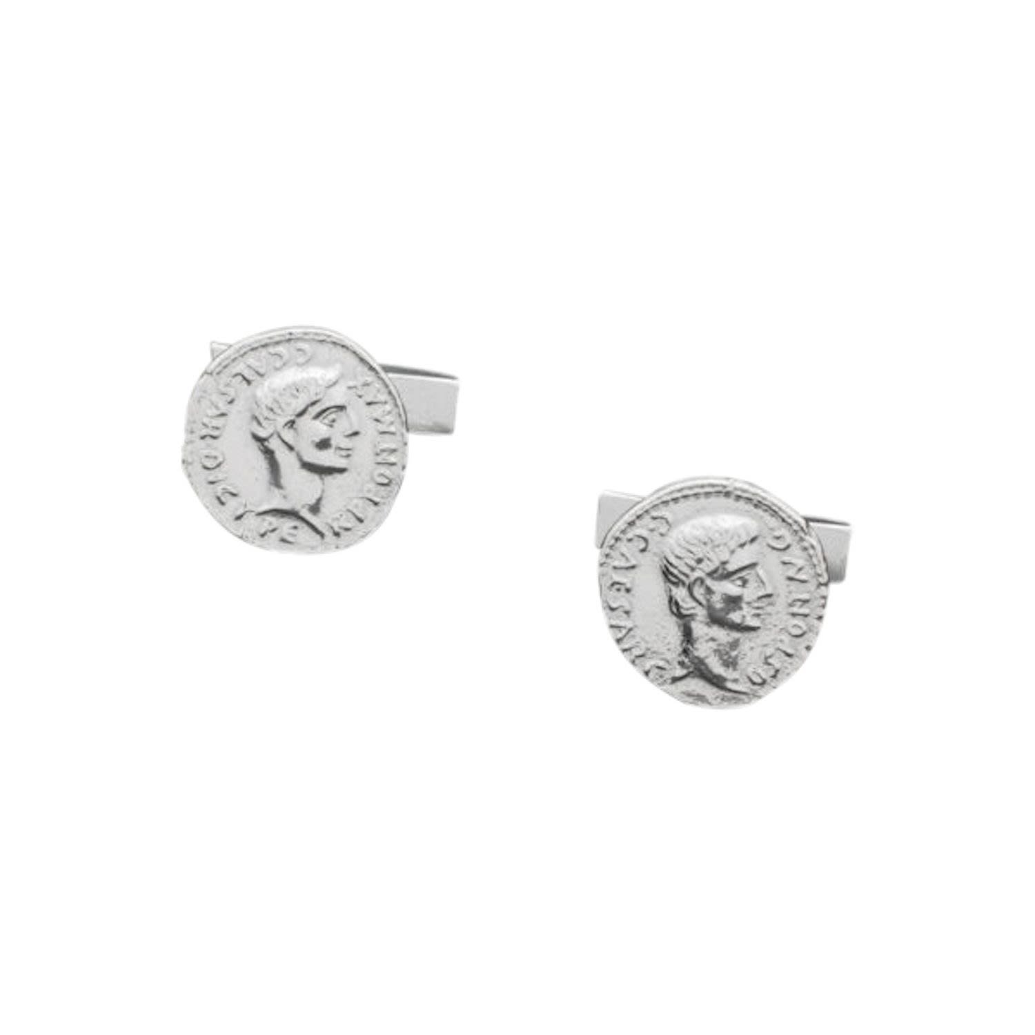 Simon Kemp Jewellers Men's Caesar Cufflinks In Solid Silver
