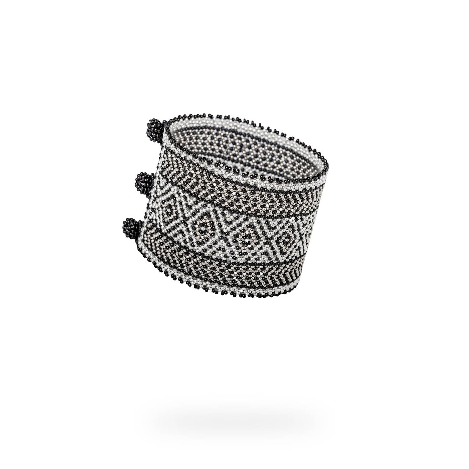 Kuu Women's Bracelet - Black Crystal, Platinum, Silver In Gray