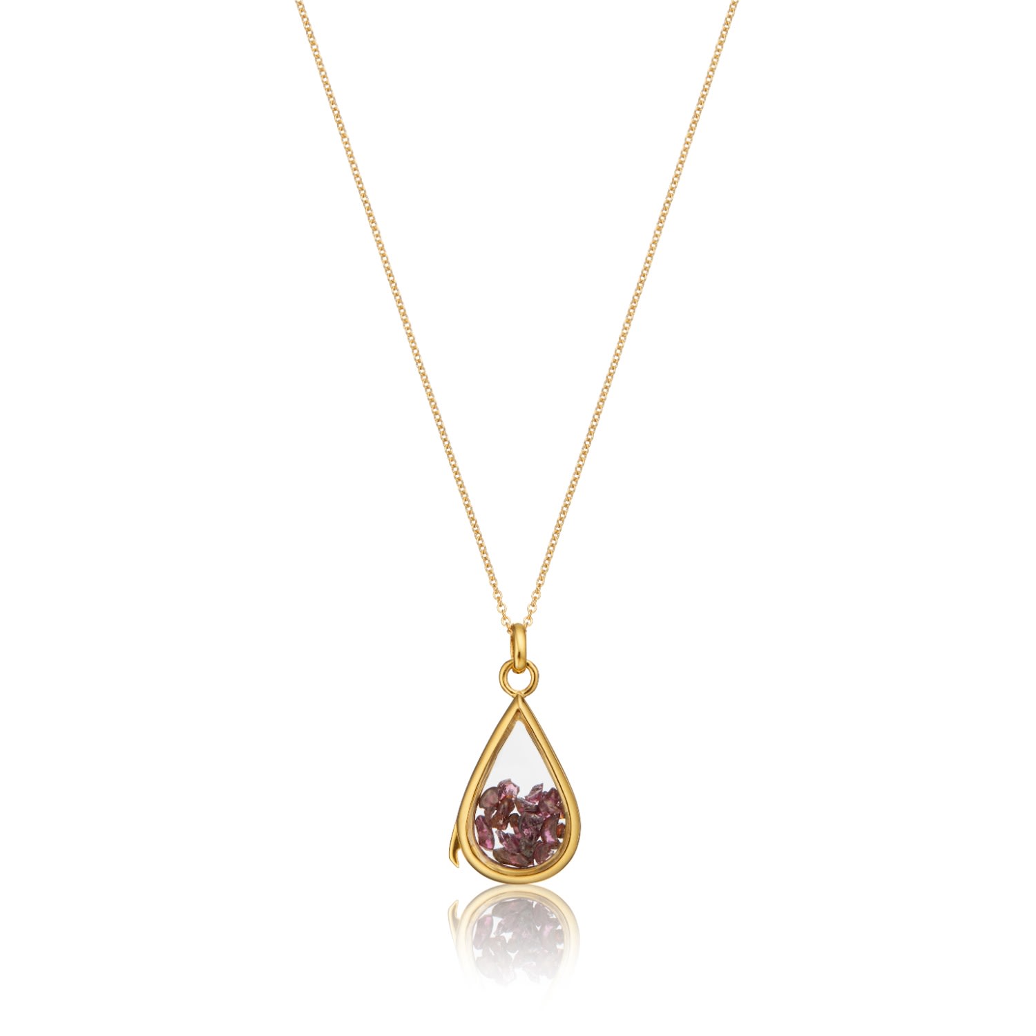 Lily & Roo Women's Gold Glass Garnet Teardrop Locket In Gold