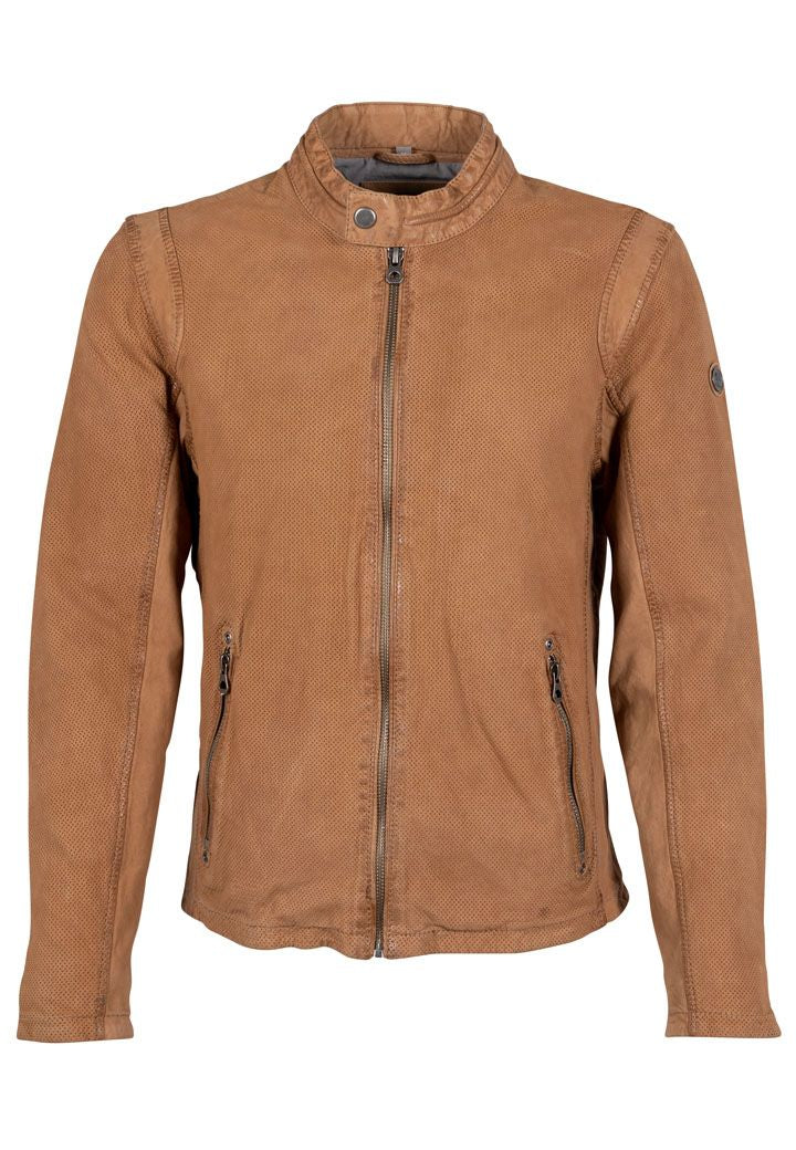Mauritius Men's Brown Blake Cf Leather Jacket, Camel In Brown
