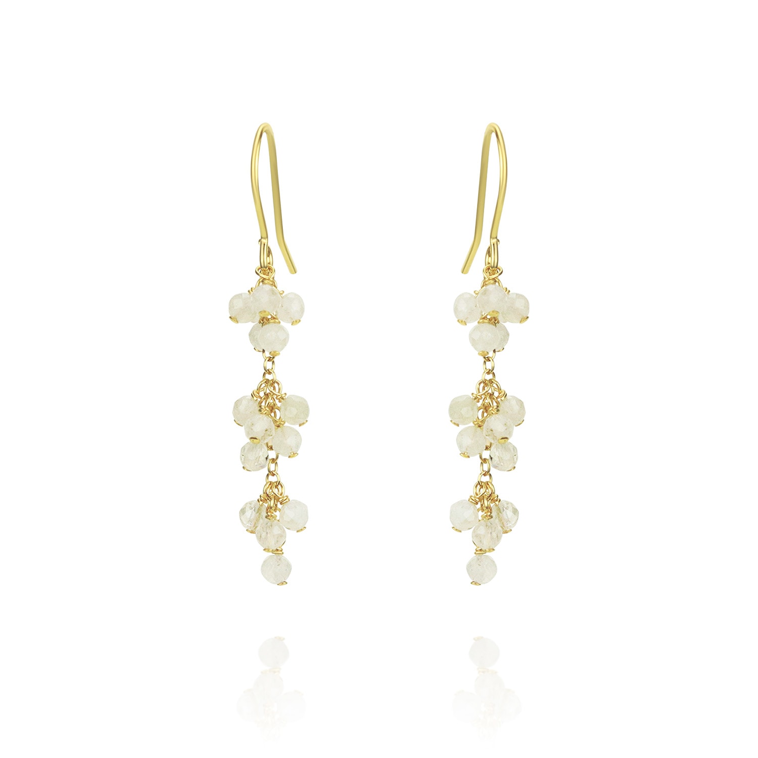 Mounir London Women's Neutrals Long Grape Cluster Earrings