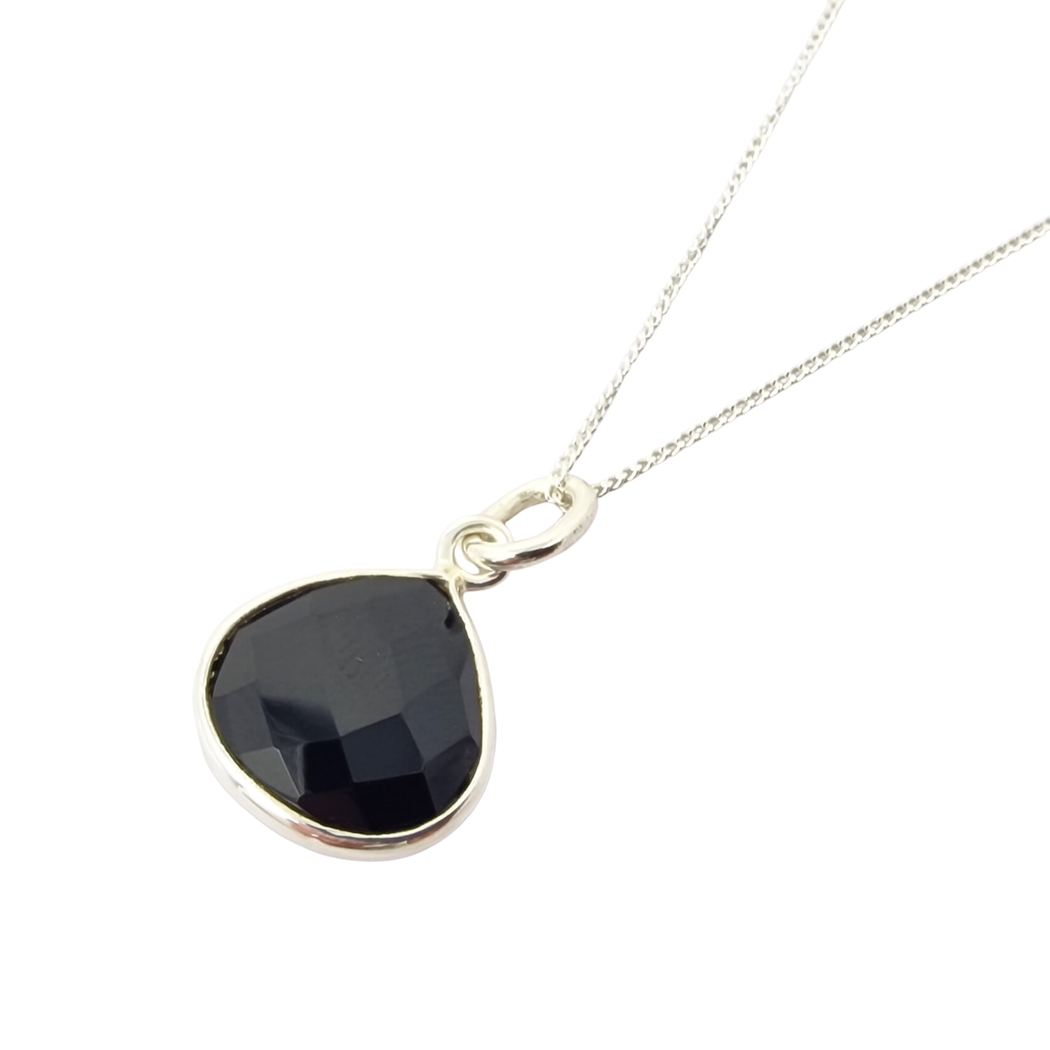 Harfi Women's Black / Silver Sterling Silver Black Onyx Gemstone Heart Pendant Necklace In Multi