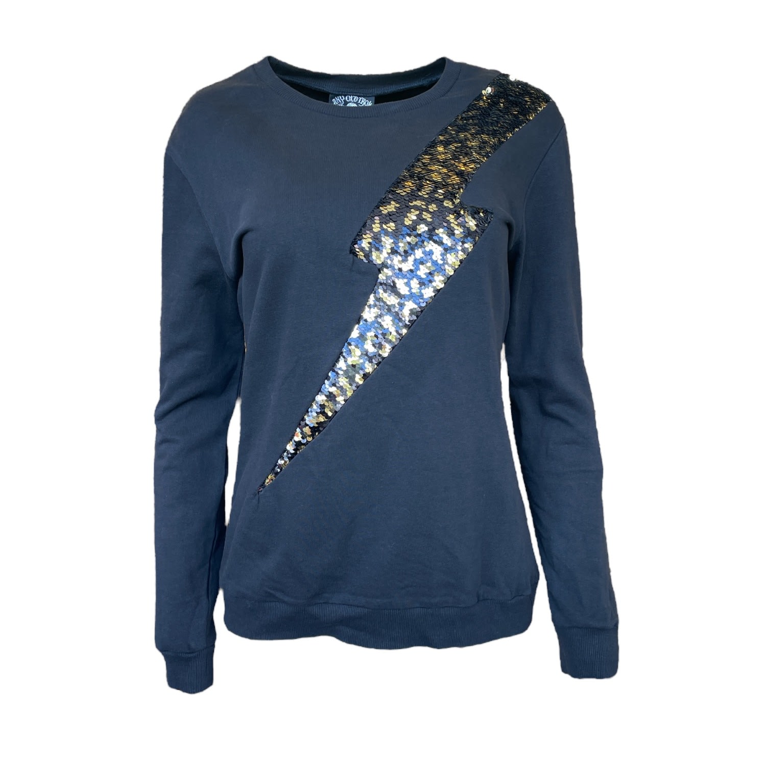 Any Old Iron Women's Black Golden Leopard Sequin Lightning Sweatshirt In Gold/black