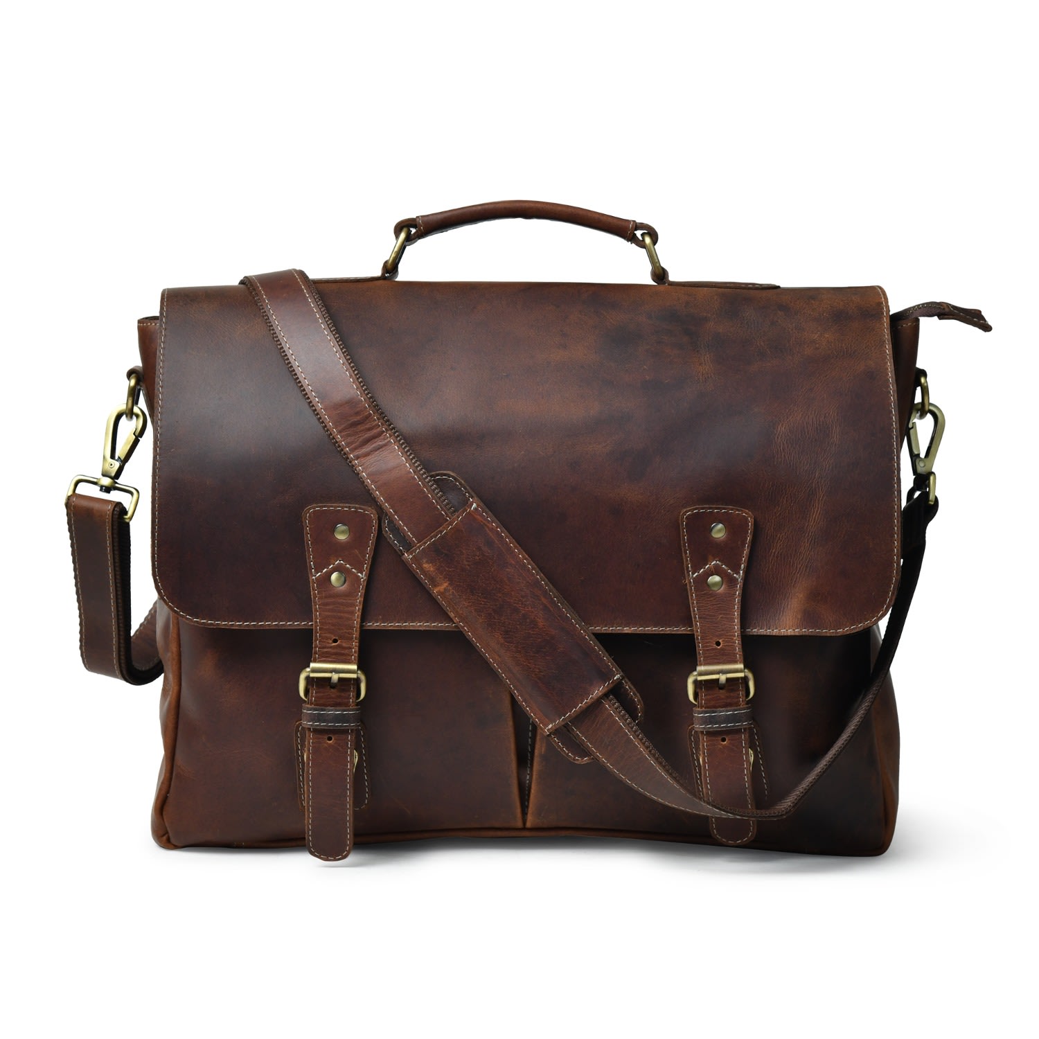 Men’s Brown Abai Messenger Bag Dötch Leather