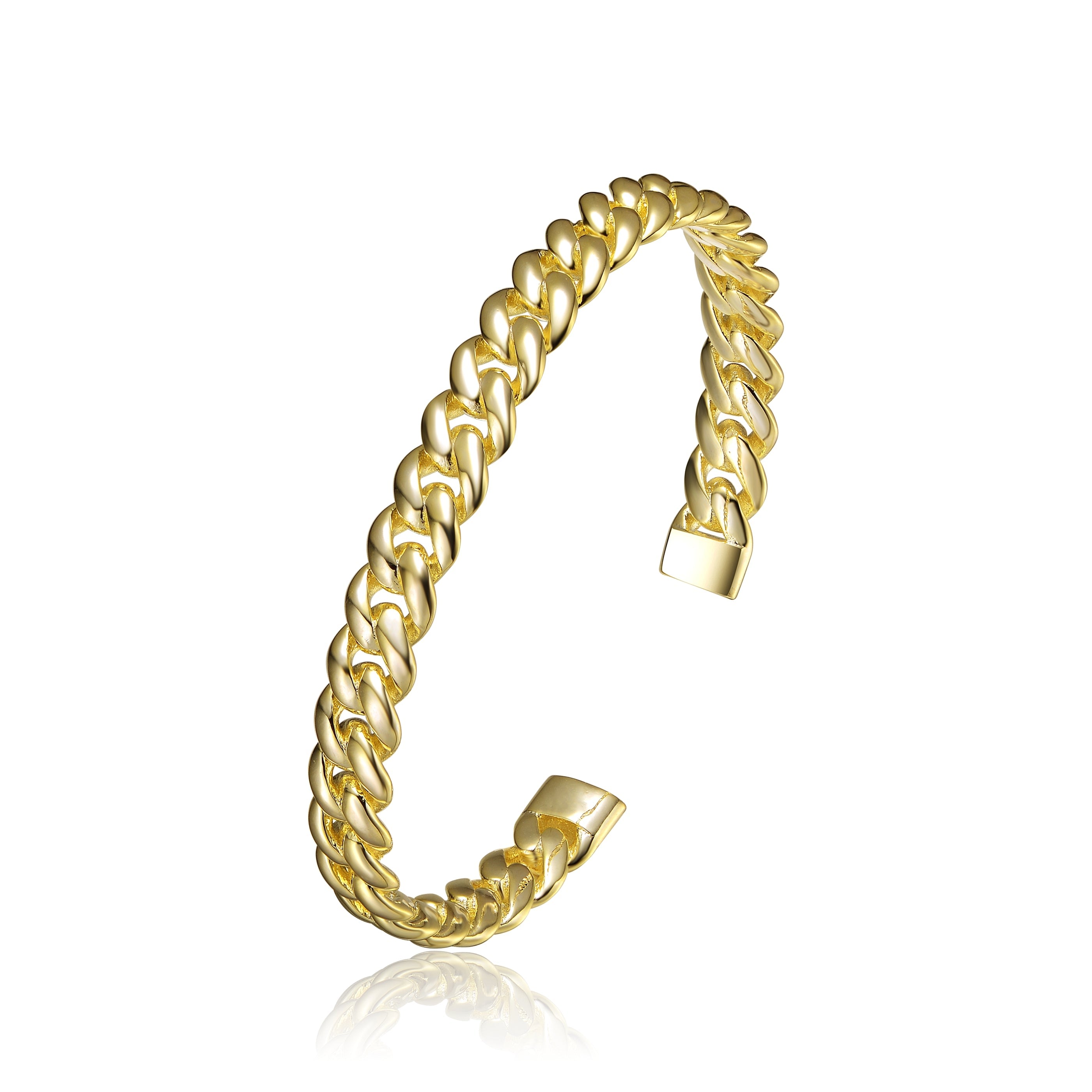 Women’s Rachel Glauber Gold Colored Chain Cuff Bracelet Genevive Jewelry