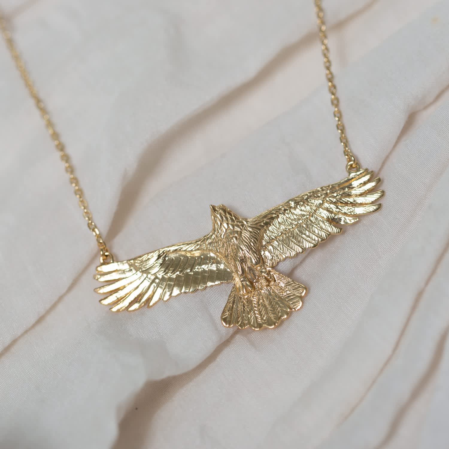 silver✖︎gold MIX feather eagle necklace Real Solid 925 Sterling Silver Eagle Feather Pendant Necklace Gold