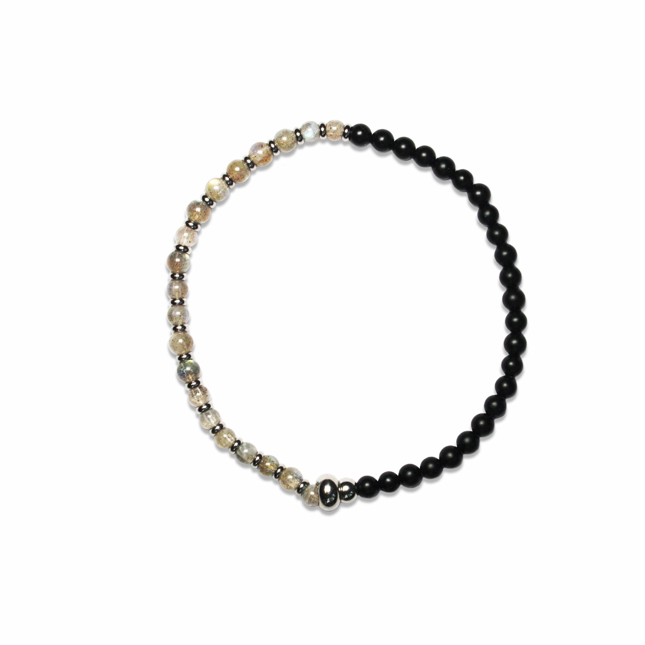 Men’s Black Split Gemstone Bracelet Mhart