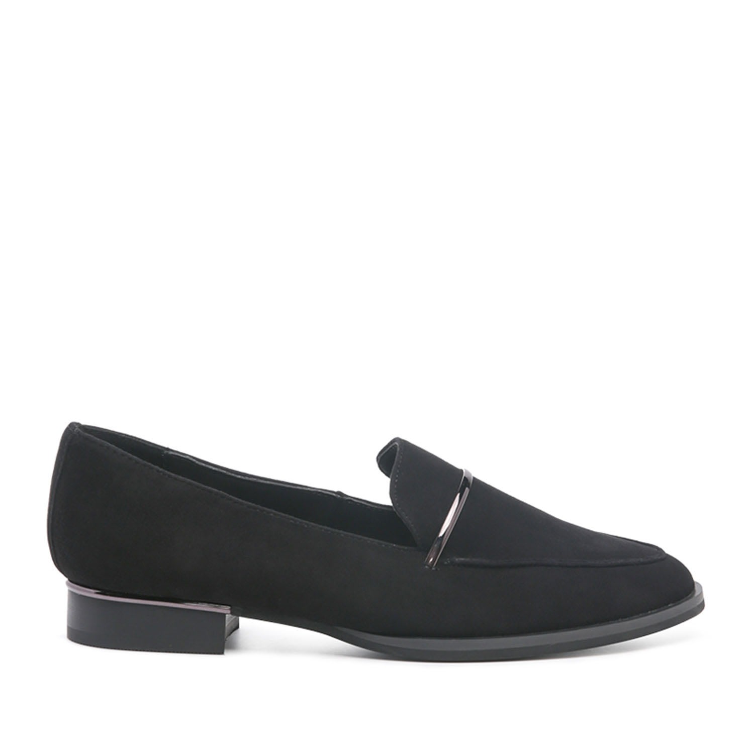 Women’s Paulina Black Suede Leather Loafers 8 Uk Rag & Co.