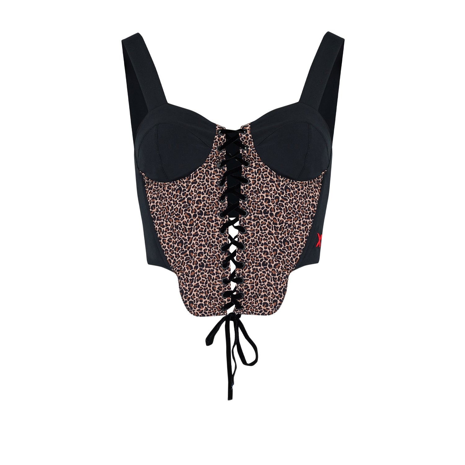 Pcfg Women's Neutrals / Black Free Heaven Leopard Corset Top In Black