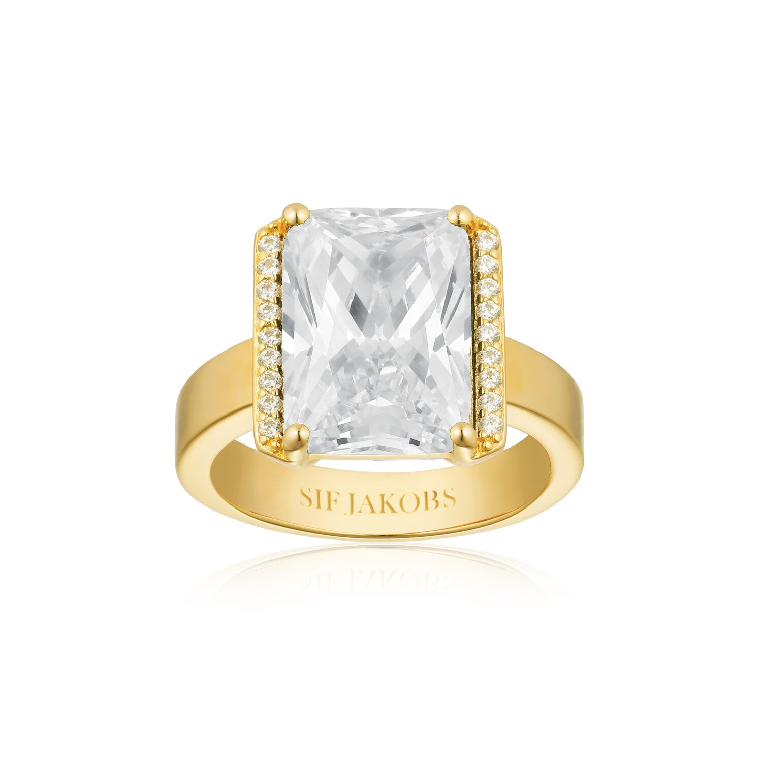 Sif Jakobs Jewellery Women's Gold / White Gold Plated Ring Roccanova White Zirconia In Multi