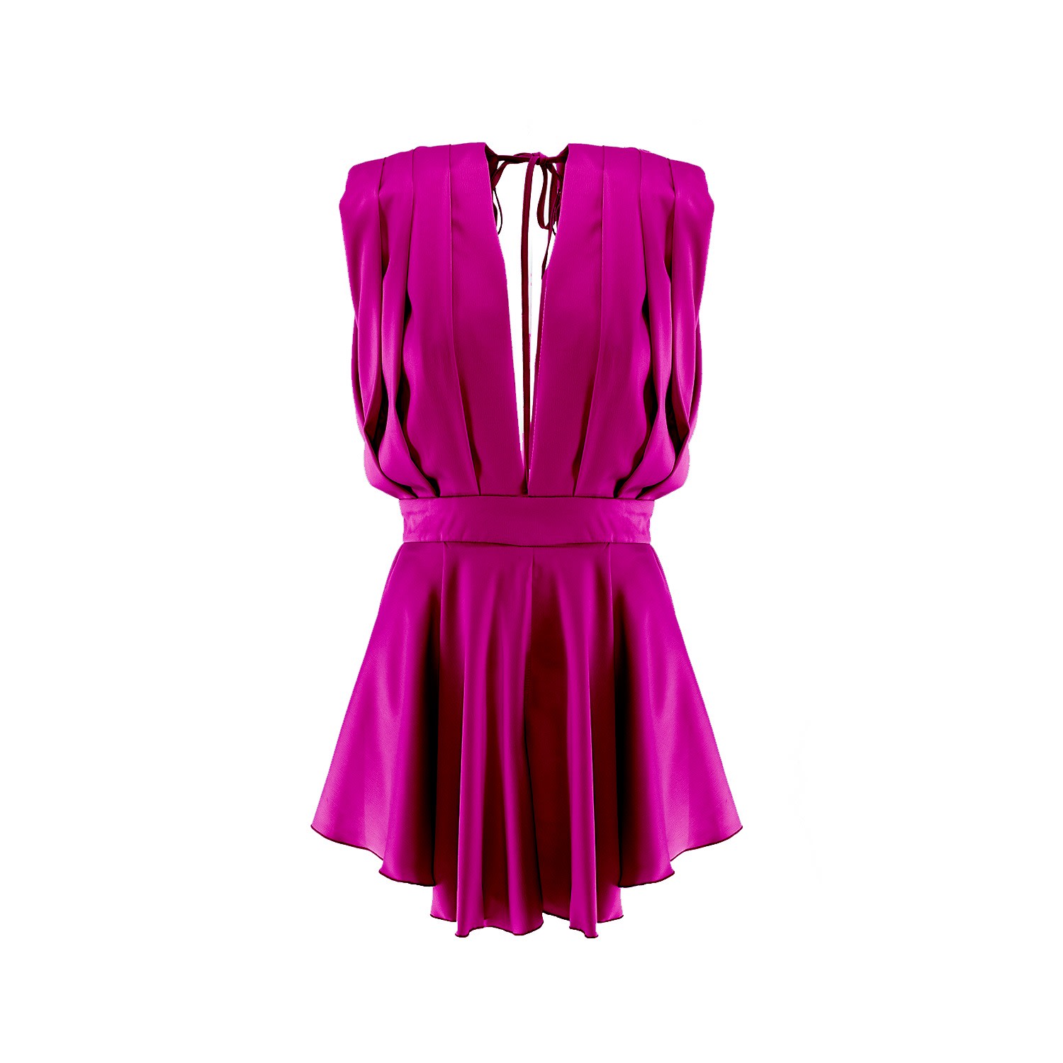 Bluzat Women's Pink / Purple Fuchsia Mini Draped Jumpsuit In Pink/purple