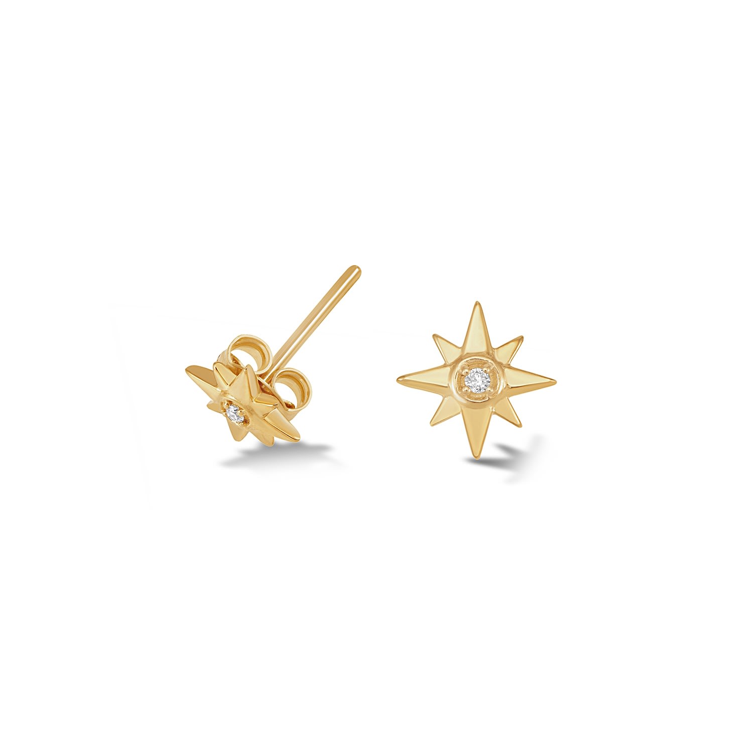 Dower & Hall Women's Solid Gold North Star Diamond Studs In Metallic