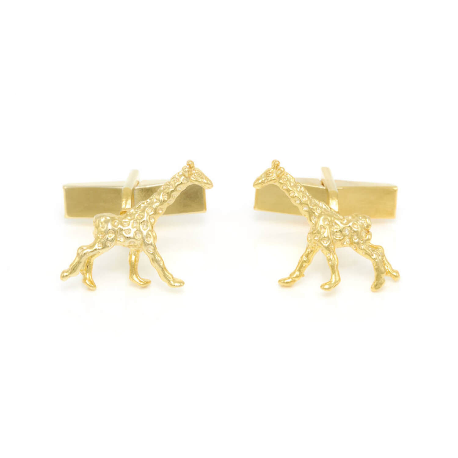 Simon Kemp Jewellers Men's Giraffe Cufflinks Eighteen Carat Gold On Silver