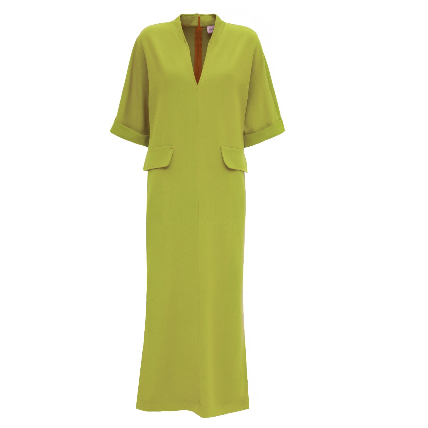 Women’s Green / Yellow / Orange Maxi Dress With Pockets Green Yellow Small Julia Allert