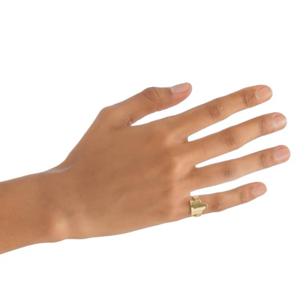 Shop Ekria Triangle Midi Ring Shiny Yellow Gold