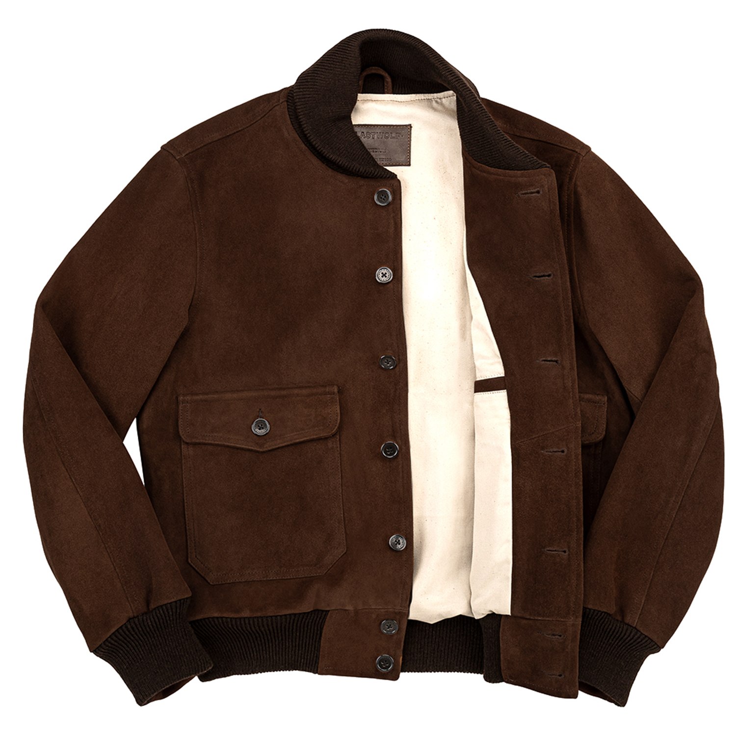 Men’s Brown Voyageurs Bomber Suede Jacket-Hazelnut Extra Large Lastwolf