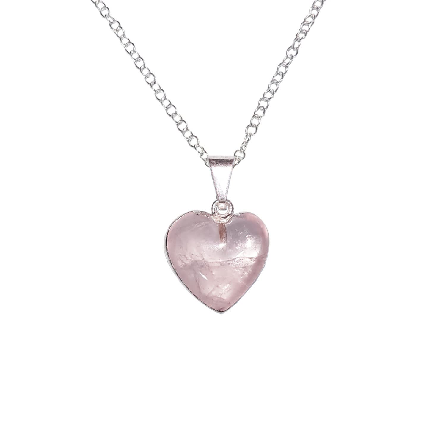 heart shaped rose quartz pendant