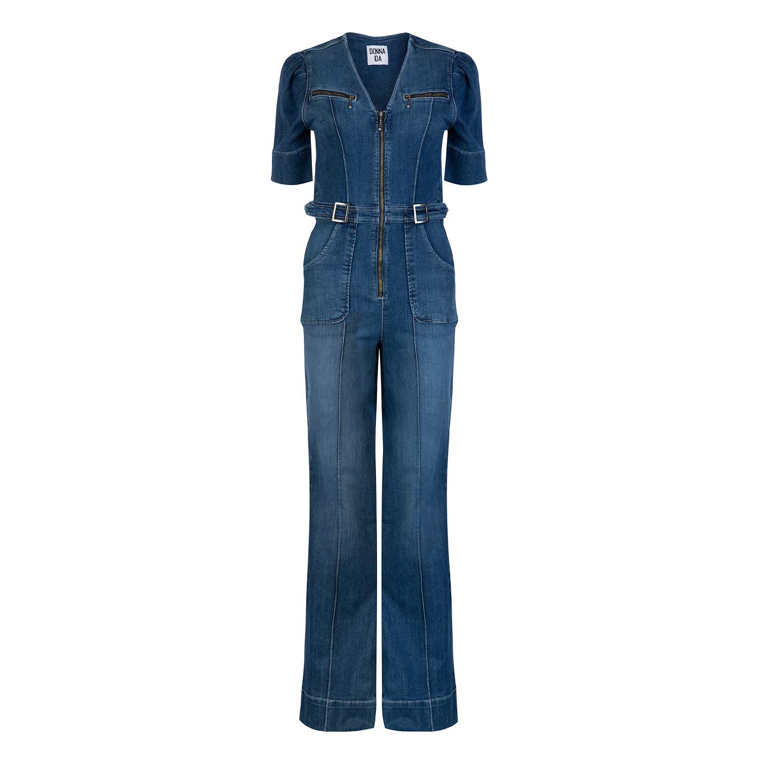 Donna Ida Women's Opal The Softly Curved Jumpsuit - Fawcett Blue In Blue