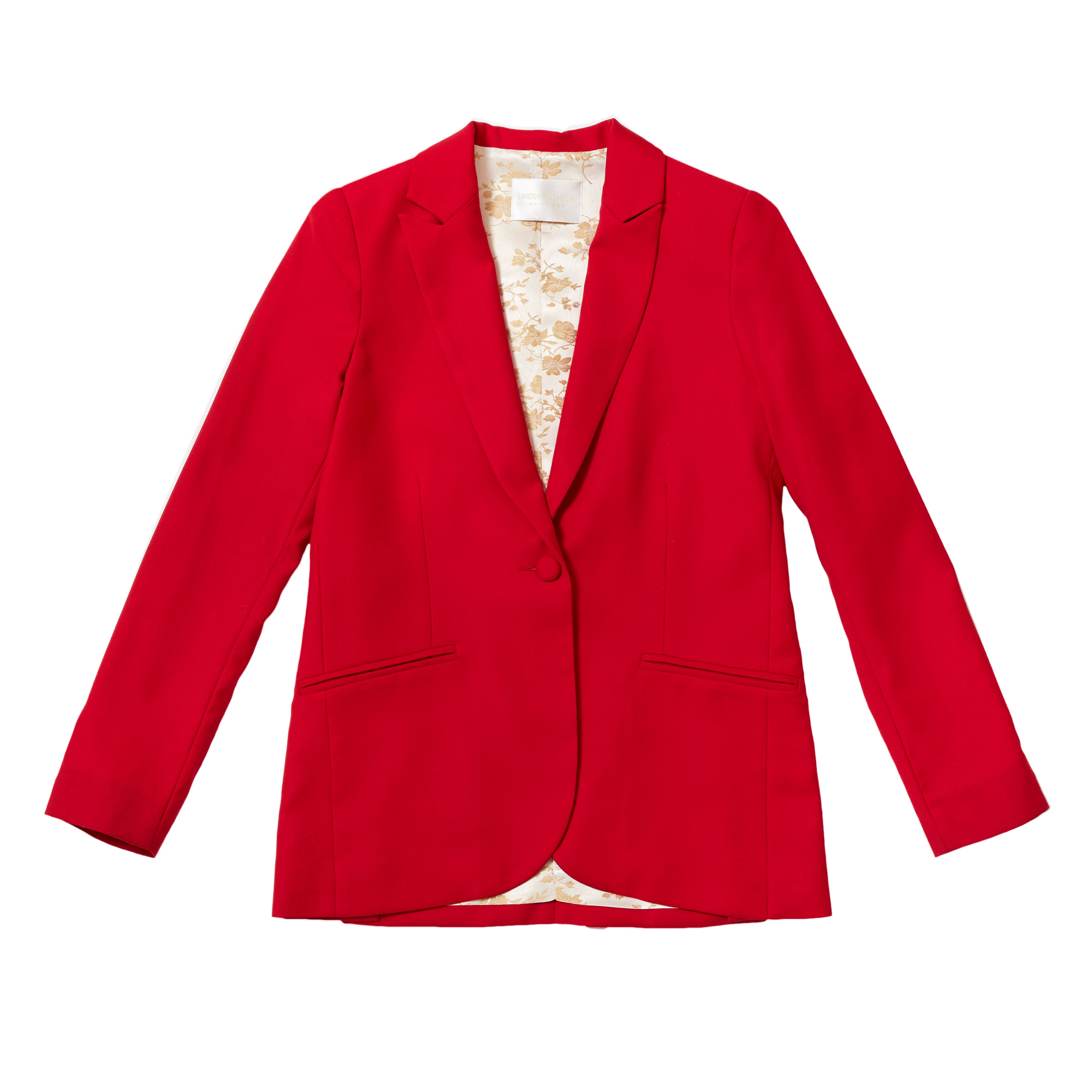 Women's Elizabeth Jacket In Red | Large | Lindsay Nicholas New York