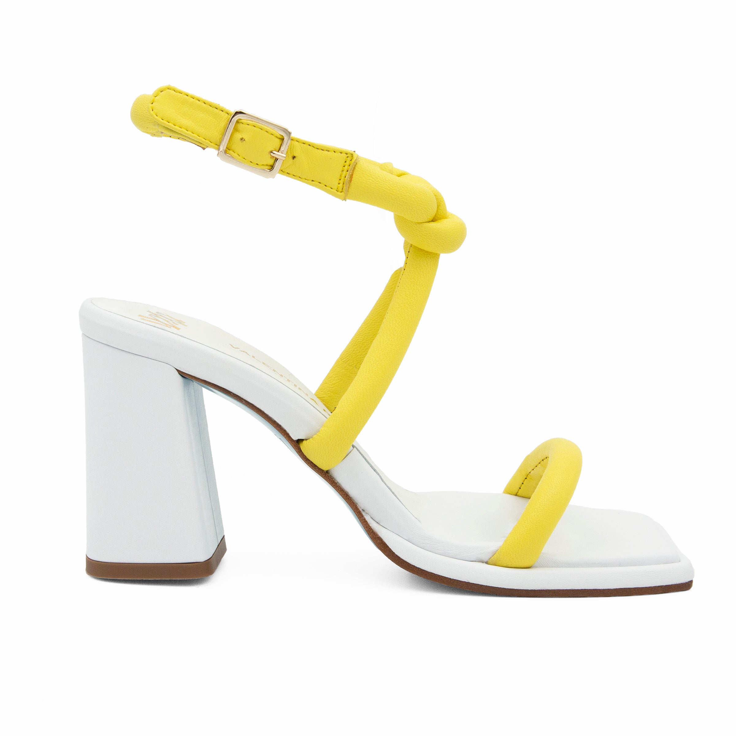 Valentina Rangoni Women's Lino Snd W/strp Limone/white Parm In Yellow