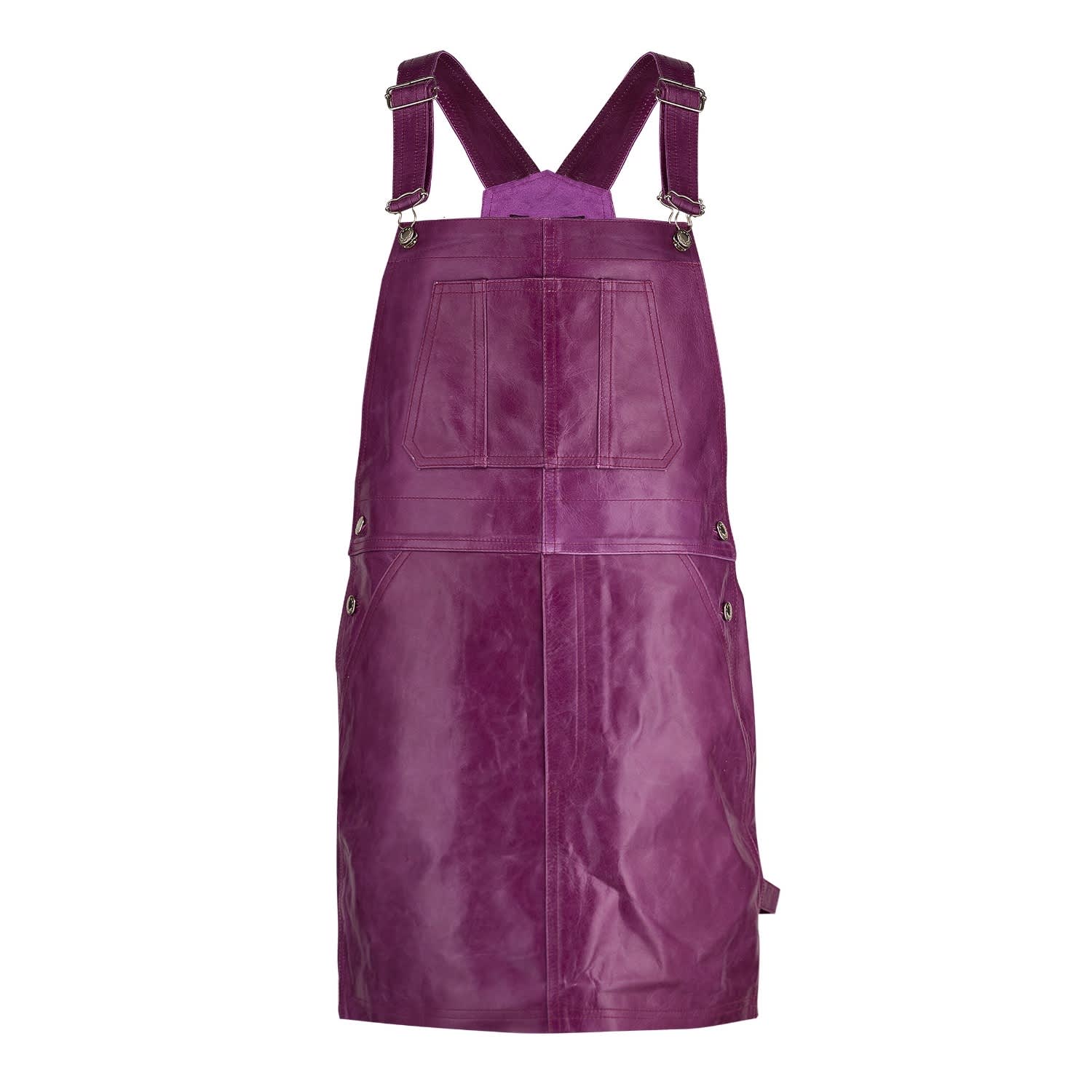 purple dungaree dress