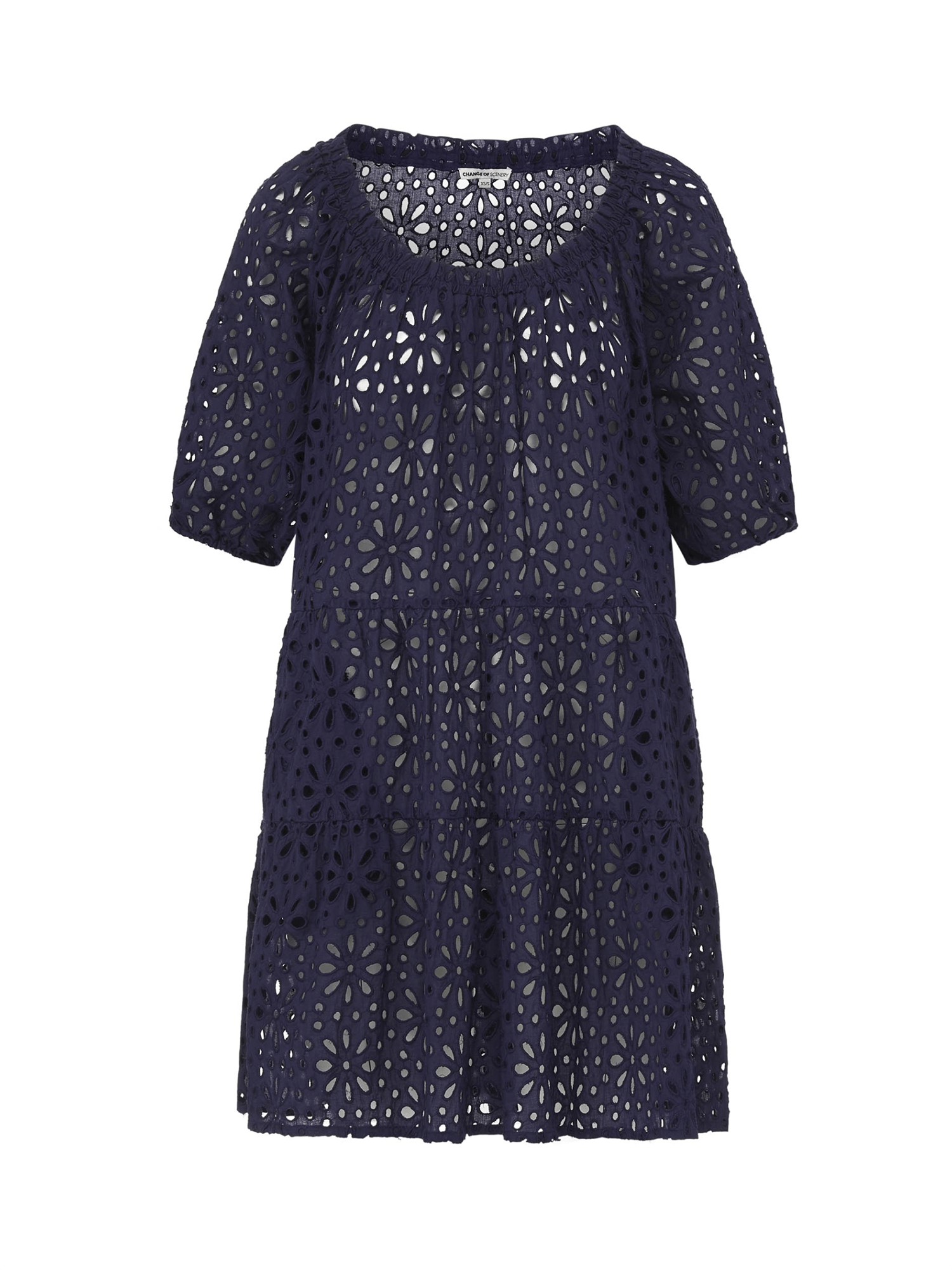 Change Of Scenery Women's Neutrals / Blue Kelly Dress Navy Seaside Eyelet In Blue