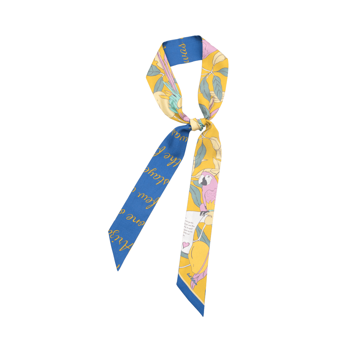 Lost Pattern Nyc Women's Blue / Yellow / Orange El Amor Silk Twill Neck Bow - Yellow & Blue