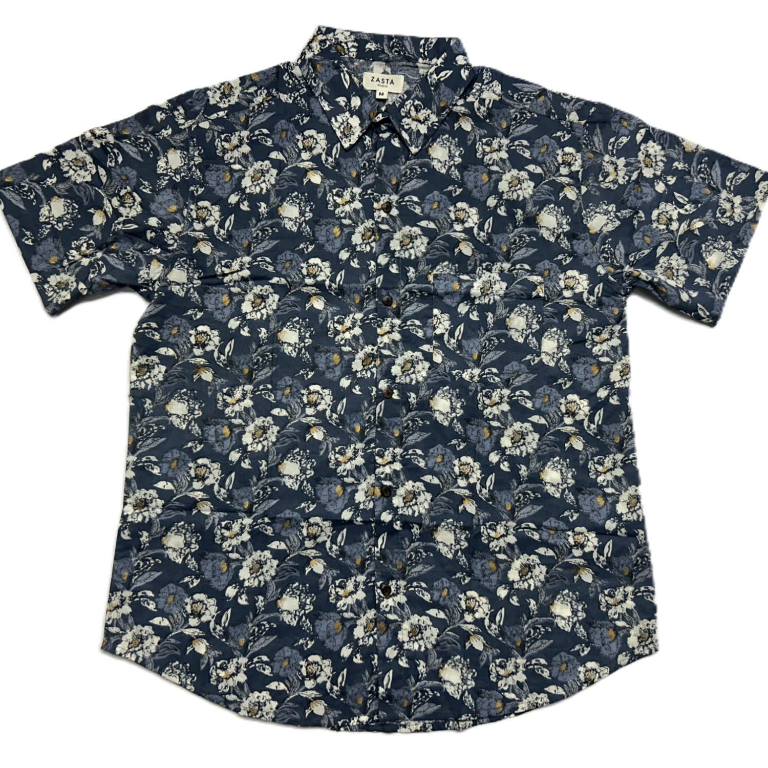 Zasta Studio Men's Organic Handprinted Cotton Summer Half Sleeve Shirt
