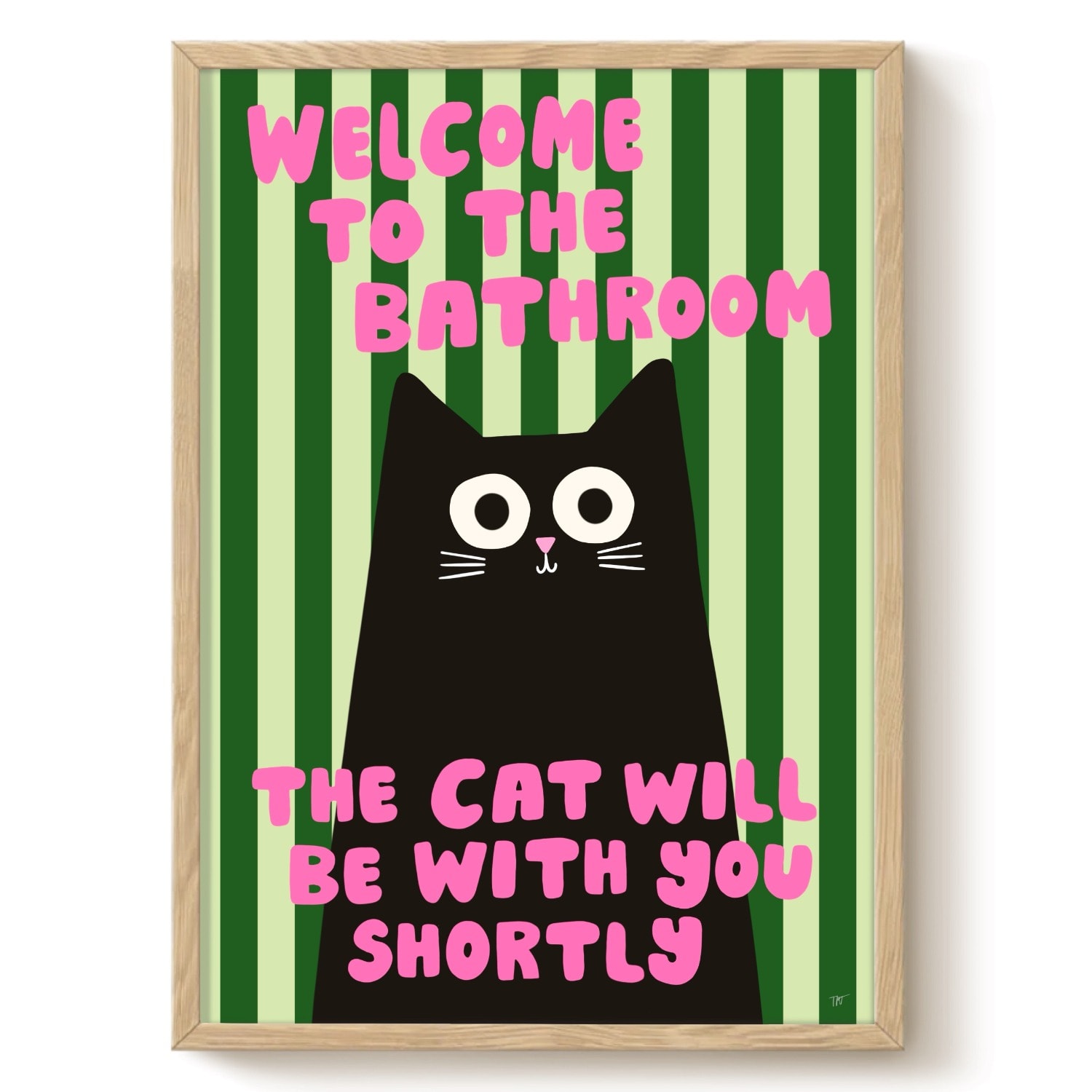 The Paper Tail Bathroom Cat - Art Print - Large