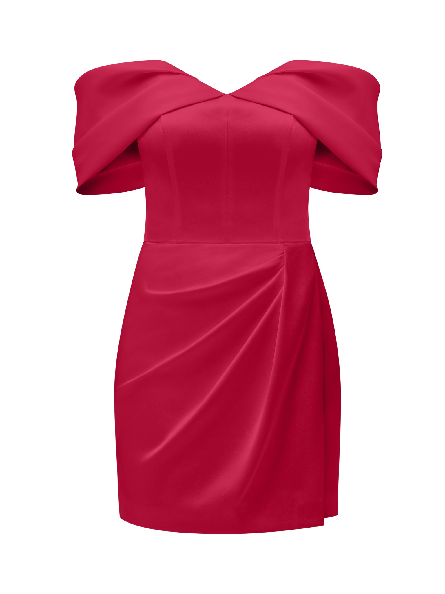 Women's Heavenly Kissed Draped Satin Mini Dress Fierce Red | Large | Tia Dorraine