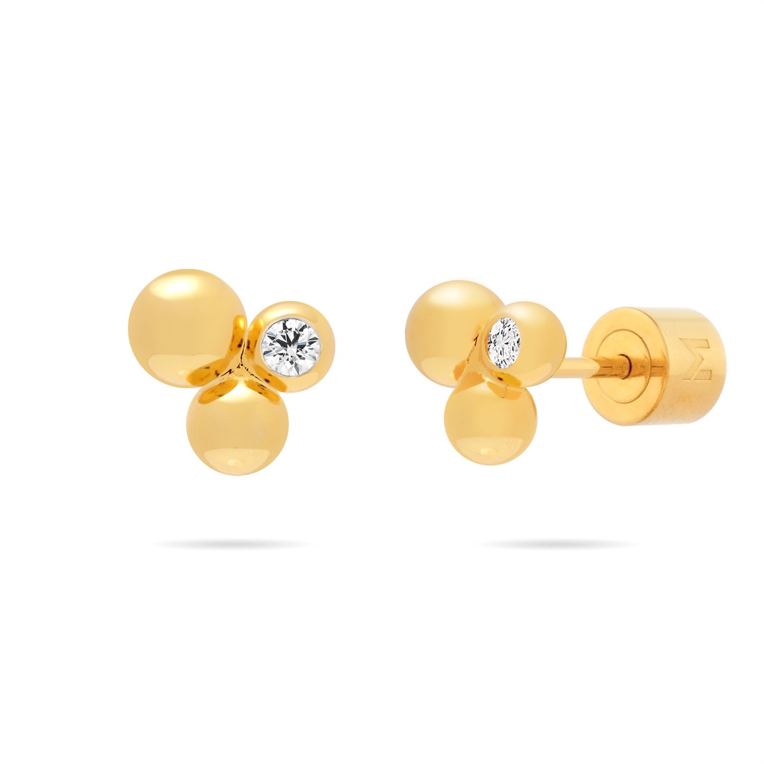 Meulien Women's Bubble Cluster Stud Earrings - Gold