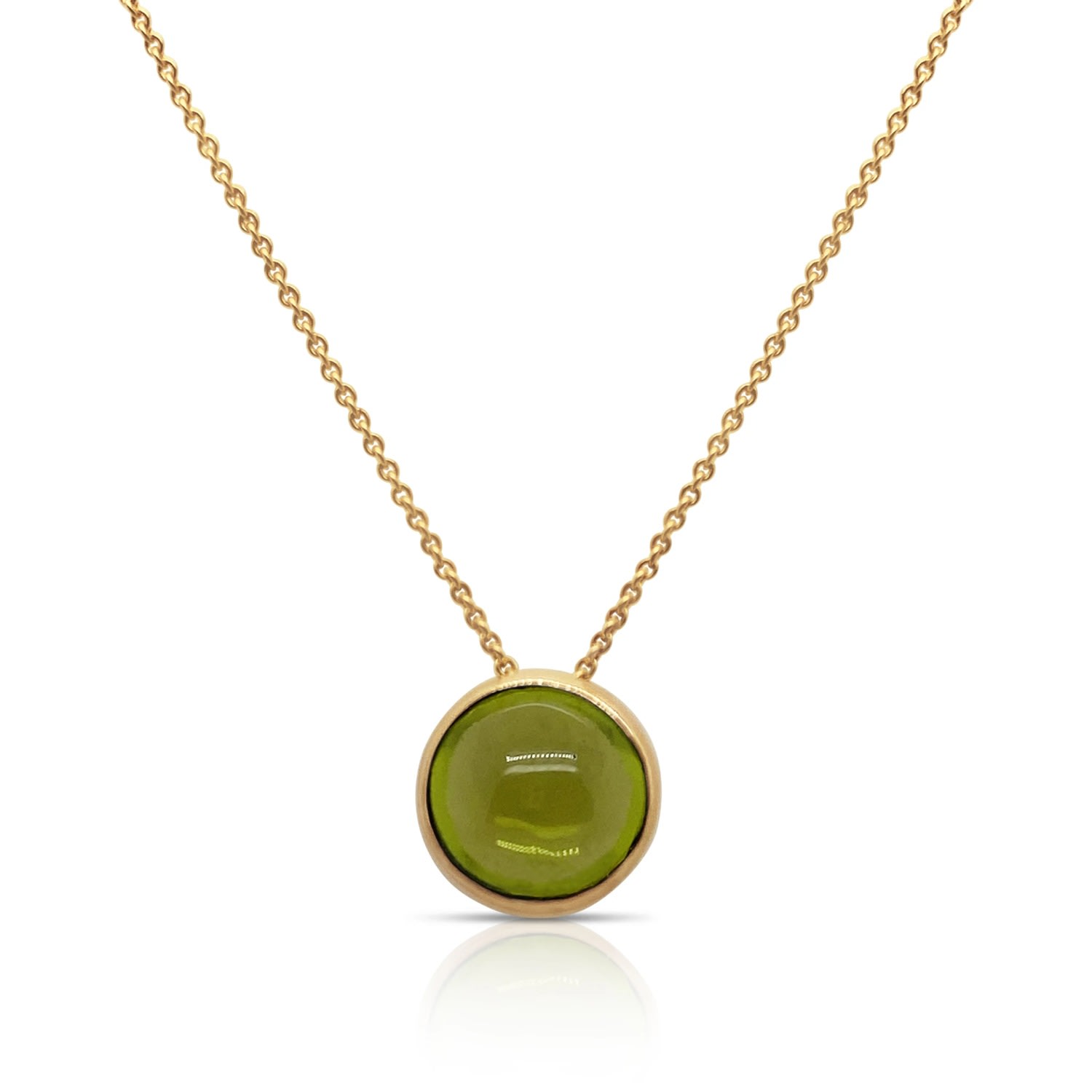 Women’s Green Peridot Birthstone Pendant In 18K Yellow Gold Tresor Collection