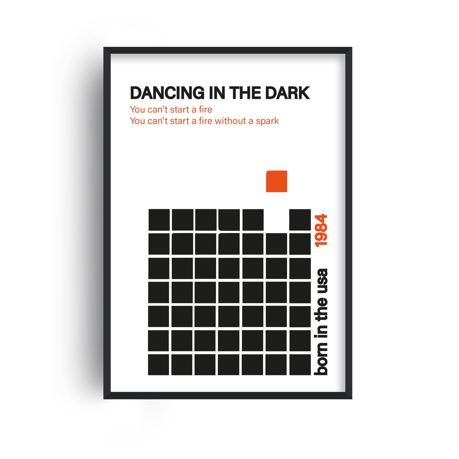 Fanclub Black / Red Dancing In The Dark Giclée Retro Inspired Art Print A3 In Multi