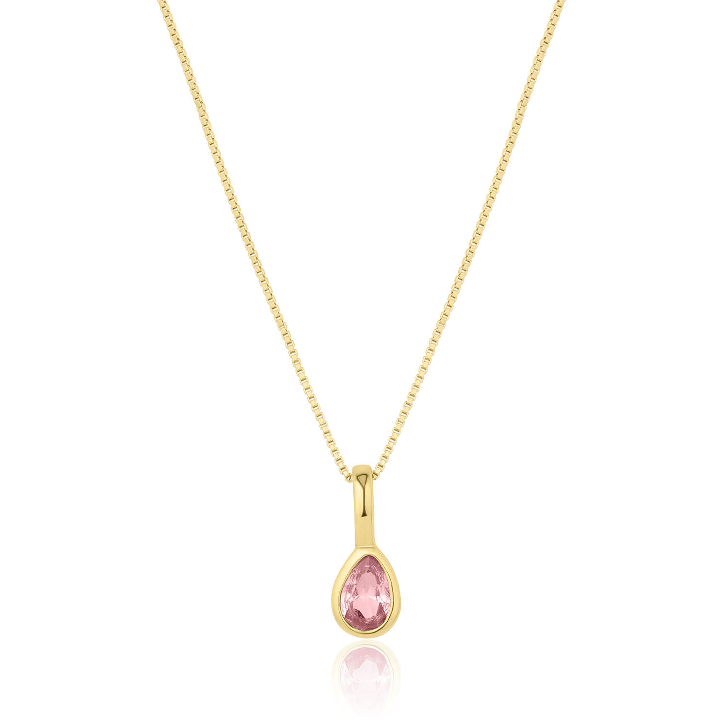 Set & Stones Women's Gold Teardrop Birthstone Necklace - October In Gold