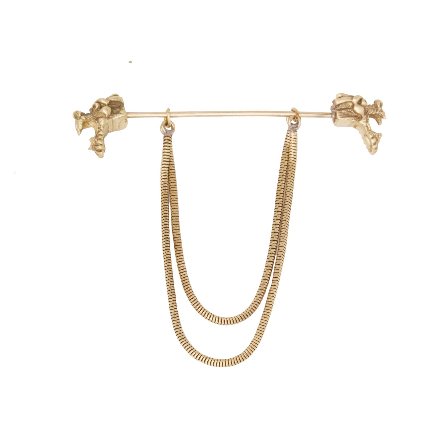 Zeworks Men's Gold Dragon Collar Bar In Gold