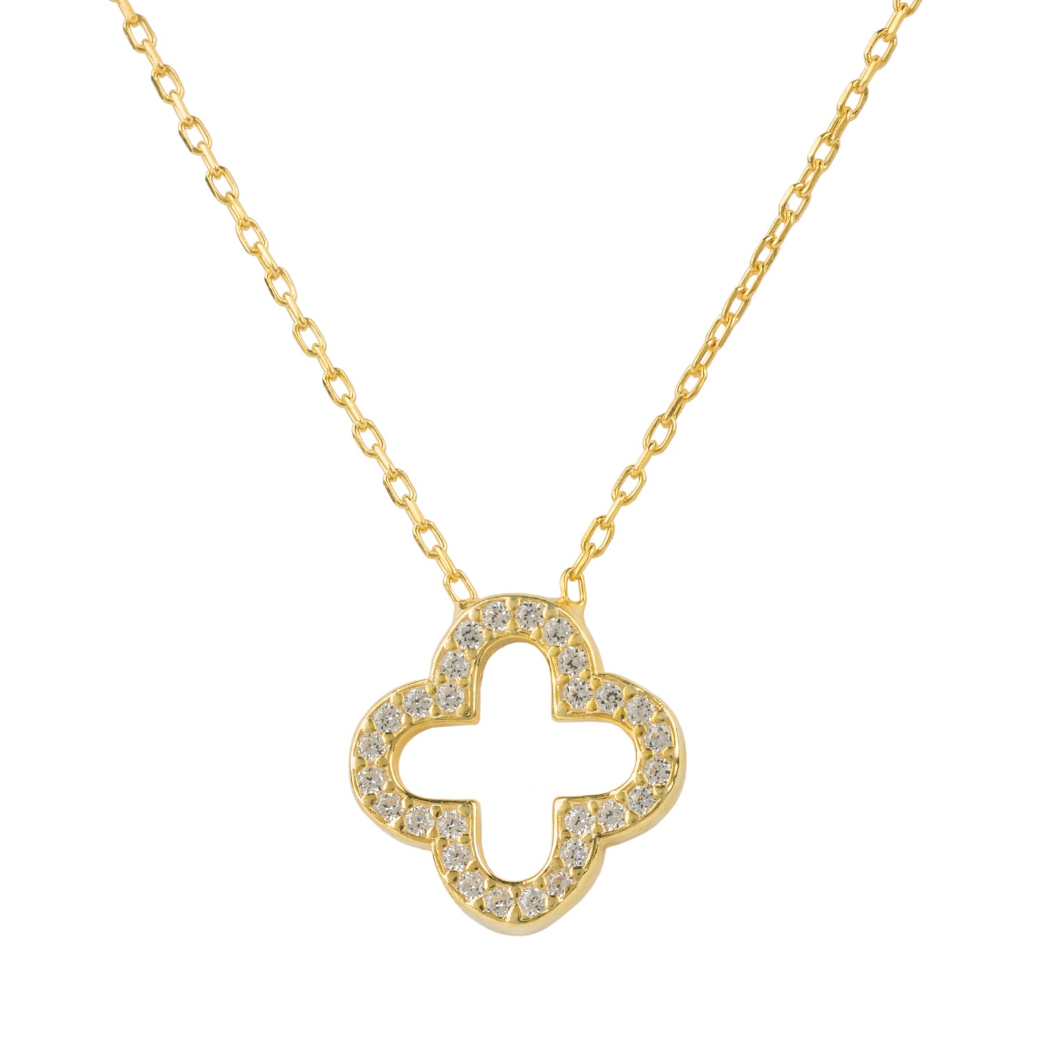 Women’s Gold / White Byzantine Clover Necklace Gold Latelita