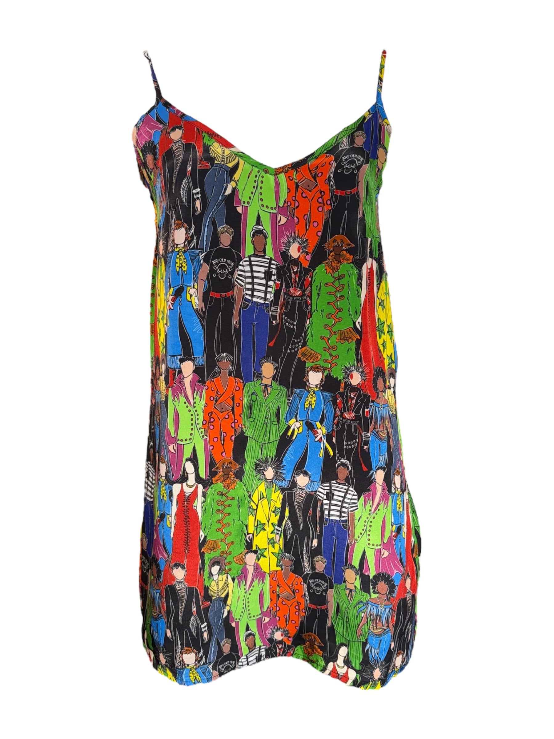 Any Old Iron Women's Orange / Black Multicolor Heroes Printed Short Dress In Multi