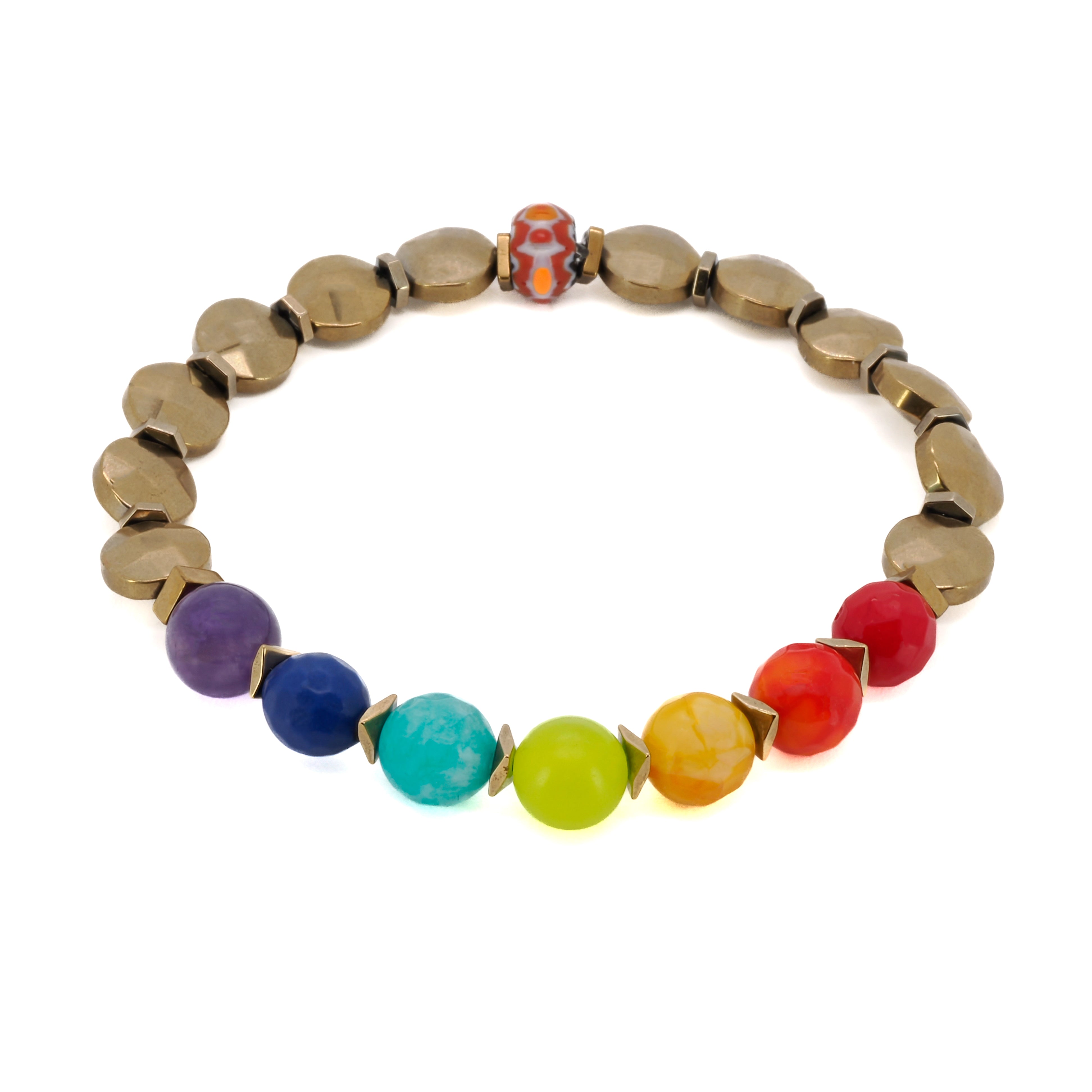 Women’s Gold / Yellow / Orange Chakra Colors Balance Beaded Bracelet - Gold Ebru Jewelry