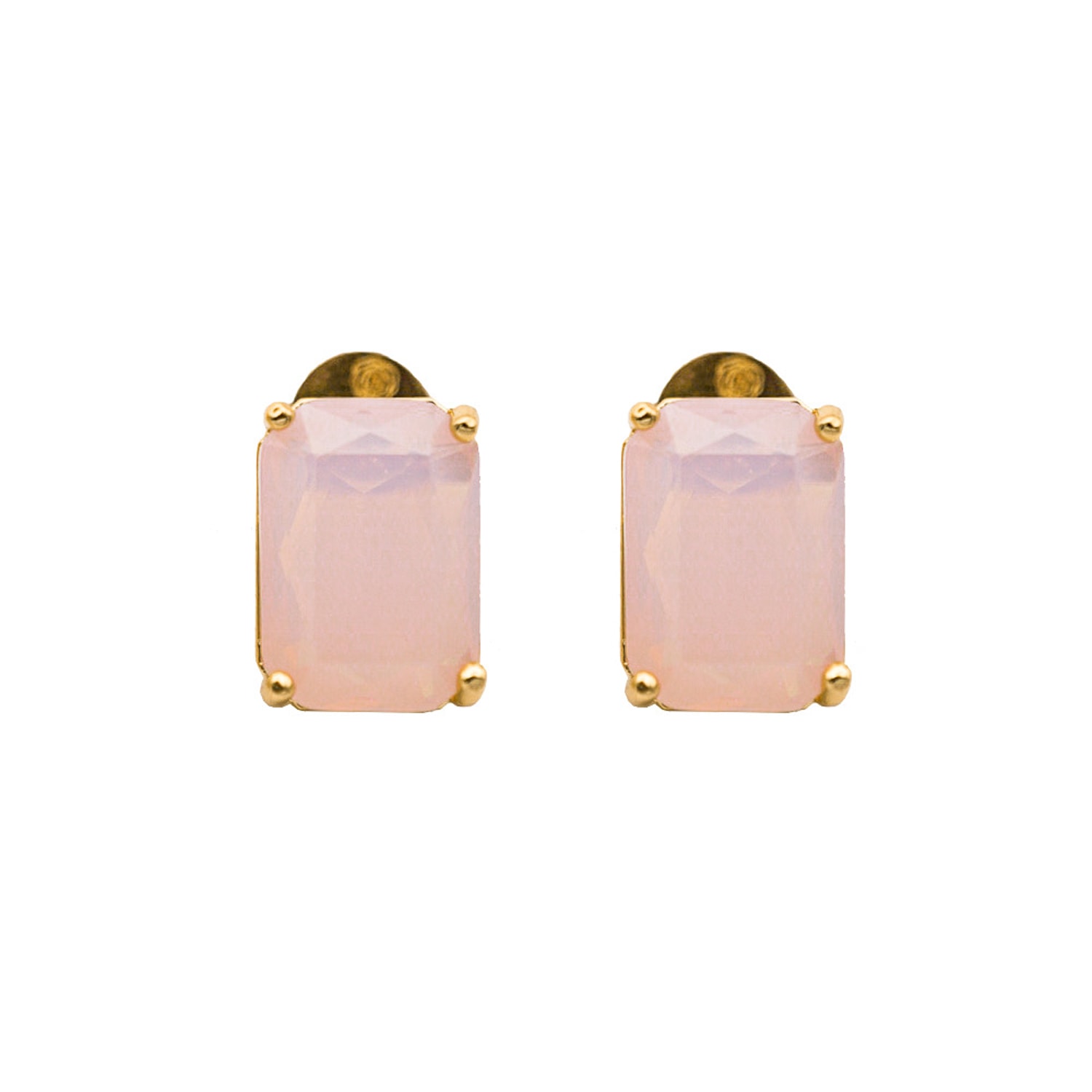 Women’s Gold Rose Pink Opal Ear Studs Miss Cecilia