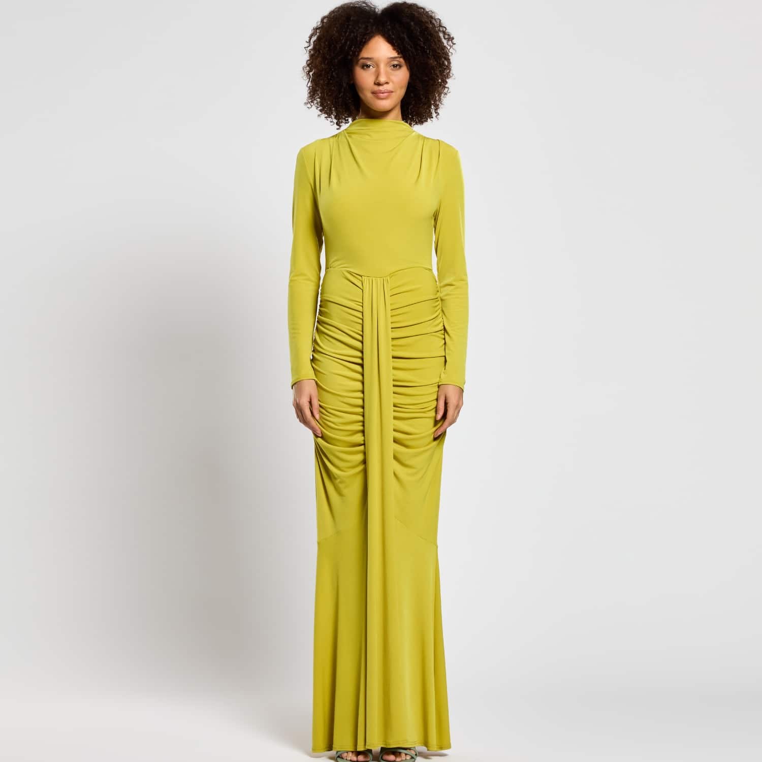 green emerald velvet dress Zara Knit Maxi Dress main image 1