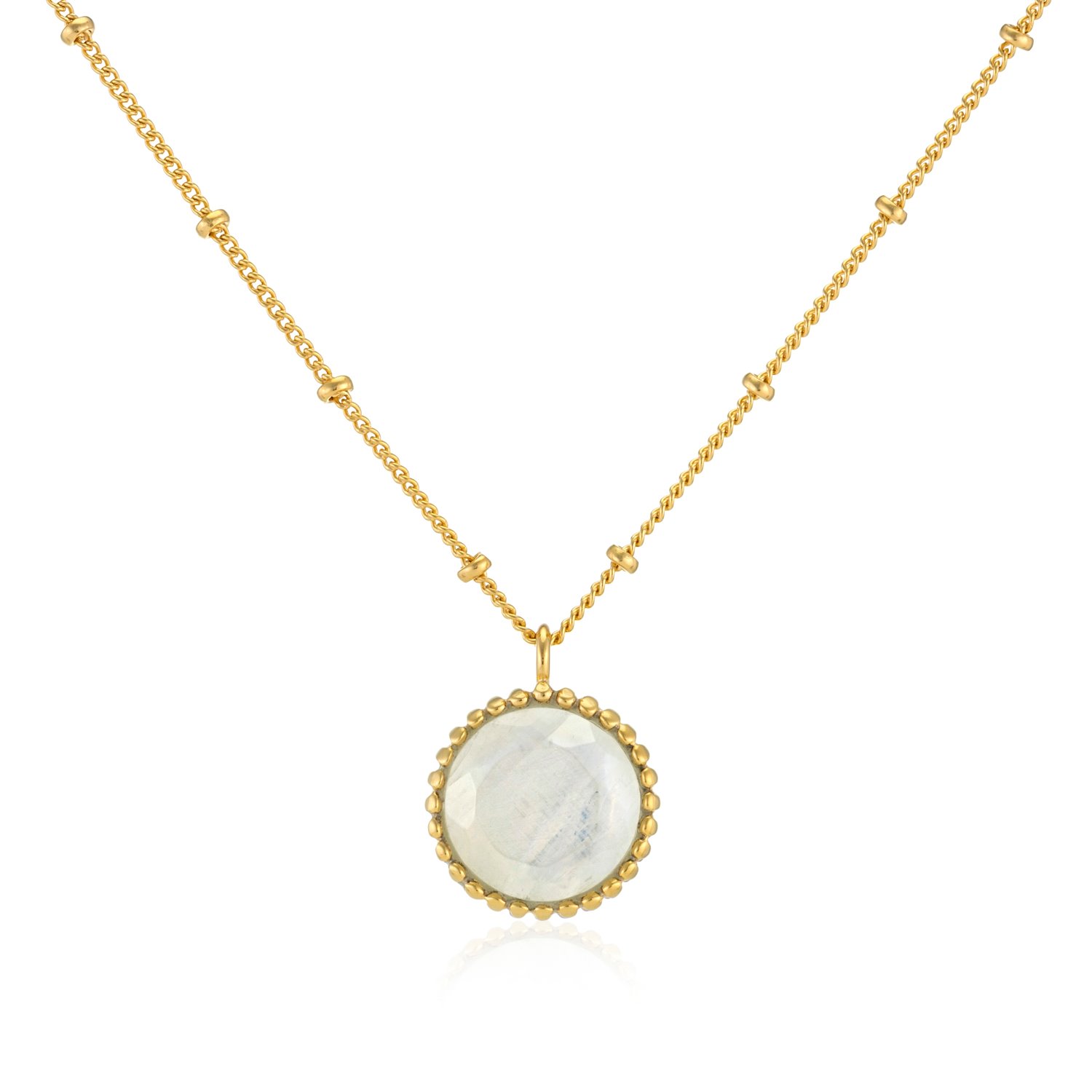 Auree Jewellery Women's Gold / White Barcelona June Birthstone Necklace Moonstone In Multi